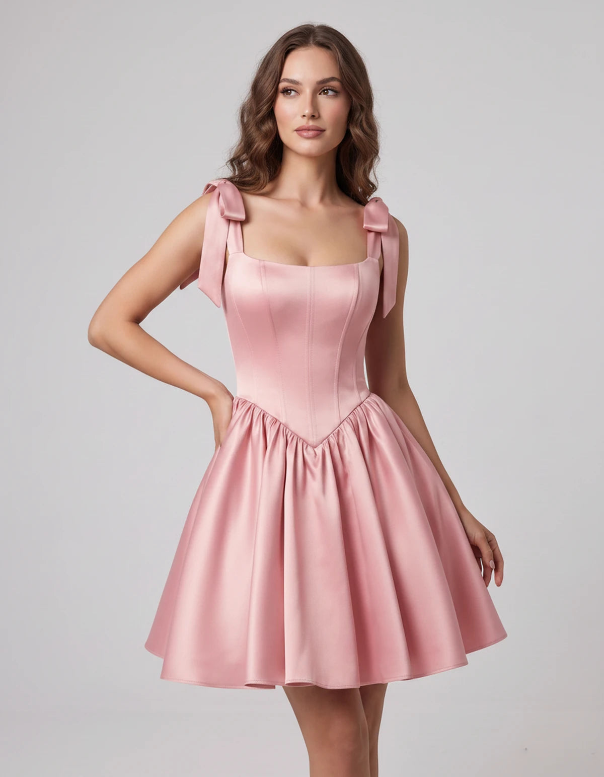 Gardenia Mini Dress — Blush | SKU: SD-99958-blush-2,SD-99958-blush-4,SD-99958-blush-6,SD-99958-blush-8,SD-99958-blush-10,SD-99958-blush-12,SD-99958-blush-14,SD-99958-blush-16,SD-99958-blush-16W,SD-99958-blush-18W,SD-99958-blush-20W,SD-99958-blush-22W