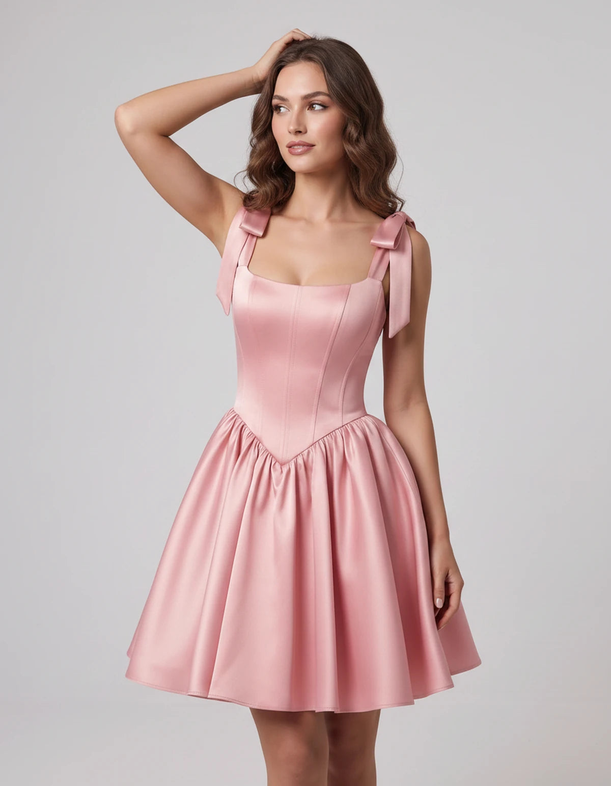 Gardenia Mini Dress — Blush | SKU: SD-99958-blush-2,SD-99958-blush-4,SD-99958-blush-6,SD-99958-blush-8,SD-99958-blush-10,SD-99958-blush-12,SD-99958-blush-14,SD-99958-blush-16,SD-99958-blush-16W,SD-99958-blush-18W,SD-99958-blush-20W,SD-99958-blush-22W