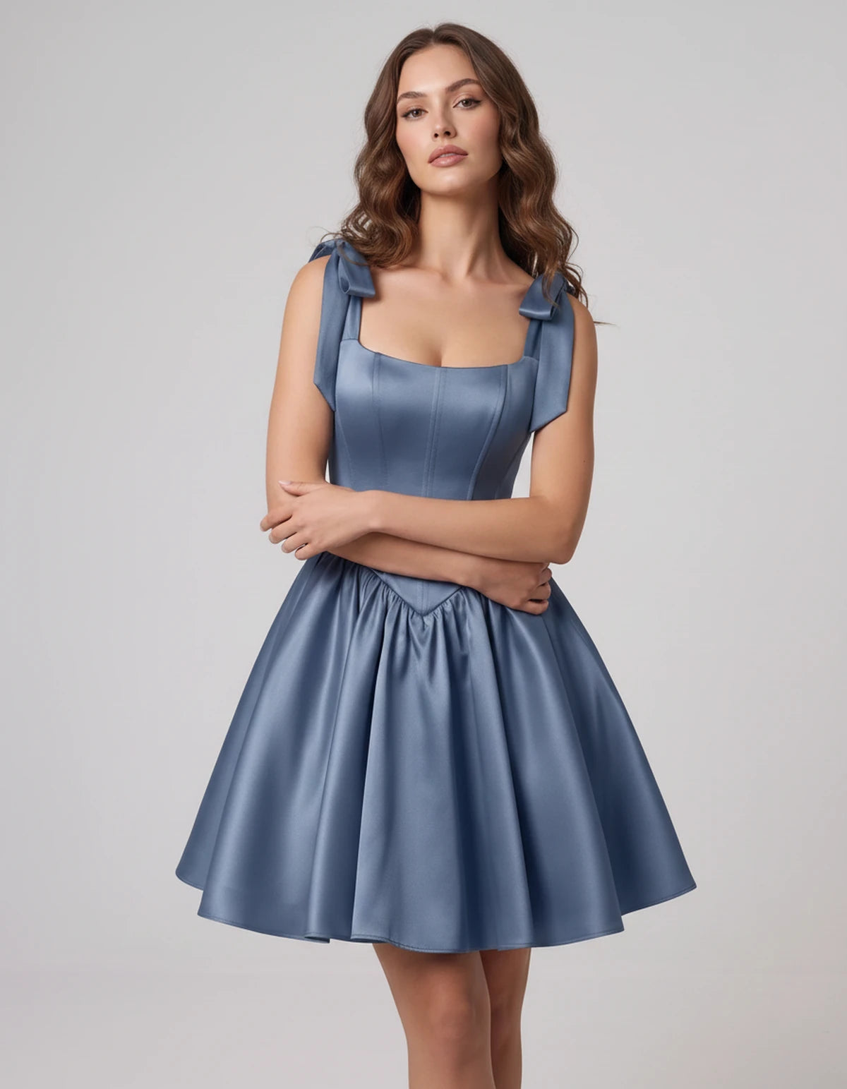 Gardenia Mini Dress — Dusty Blue | SKU: SD-99958-dustyblue-2,SD-99958-dustyblue-4,SD-99958-dustyblue-6,SD-99958-dustyblue-8,SD-99958-dustyblue-10,SD-99958-dustyblue-12,SD-99958-dustyblue-14,SD-99958-dustyblue-16,SD-99958-dustyblue-16W,SD-99958-dustyblue-18W,SD-99958-dustyblue-20W,SD-99958-dustyblue-22W