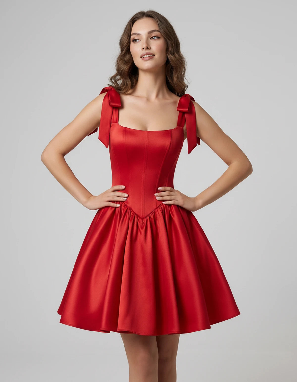 Gardenia Mini Dress — Red | SKU: SD-99958-red-2,SD-99958-red-4,SD-99958-red-6,SD-99958-red-8,SD-99958-red-10,SD-99958-red-12,SD-99958-red-14,SD-99958-red-16,SD-99958-red-16W,SD-99958-red-18W,SD-99958-red-20W,SD-99958-red-22W