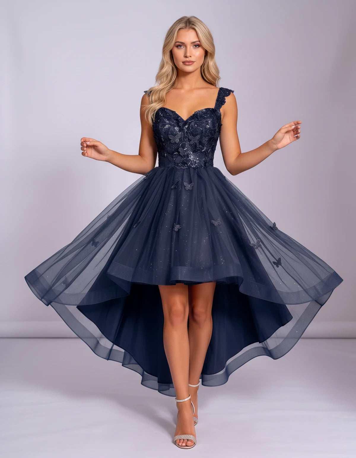 Georgiana Midi Dresses — Navy | SKU: SD-70366-navy-2,SD-70366-navy-4,SD-70366-navy-6,SD-70366-navy-8,SD-70366-navy-10,SD-70366-navy-12,SD-70366-navy-14,SD-70366-navy-16,SD-70366-navy-16W,SD-70366-navy-18W,SD-70366-navy-20W,SD-70366-navy-22W