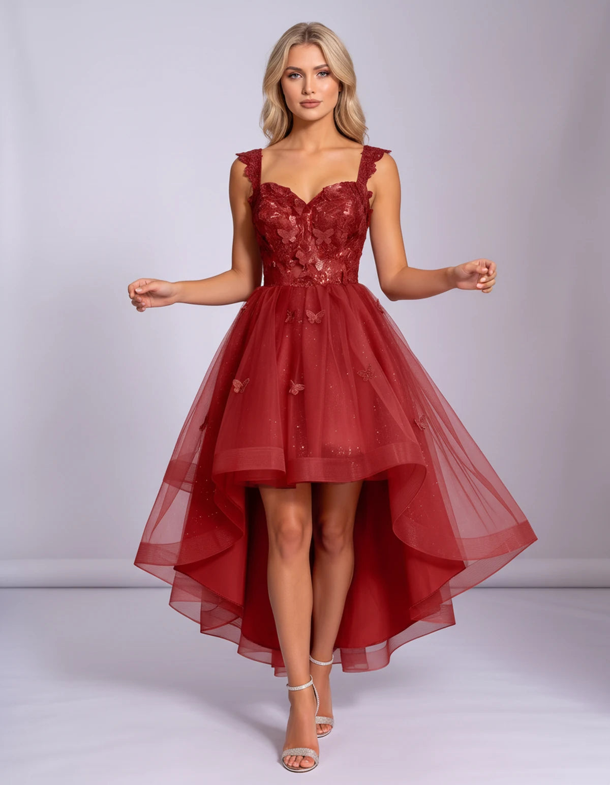 Georgiana Midi Dresses — Red | SKU: SD-70366-red-2,SD-70366-red-4,SD-70366-red-6,SD-70366-red-8,SD-70366-red-10,SD-70366-red-12,SD-70366-red-14,SD-70366-red-16,SD-70366-red-16W,SD-70366-red-18W,SD-70366-red-20W,SD-70366-red-22W