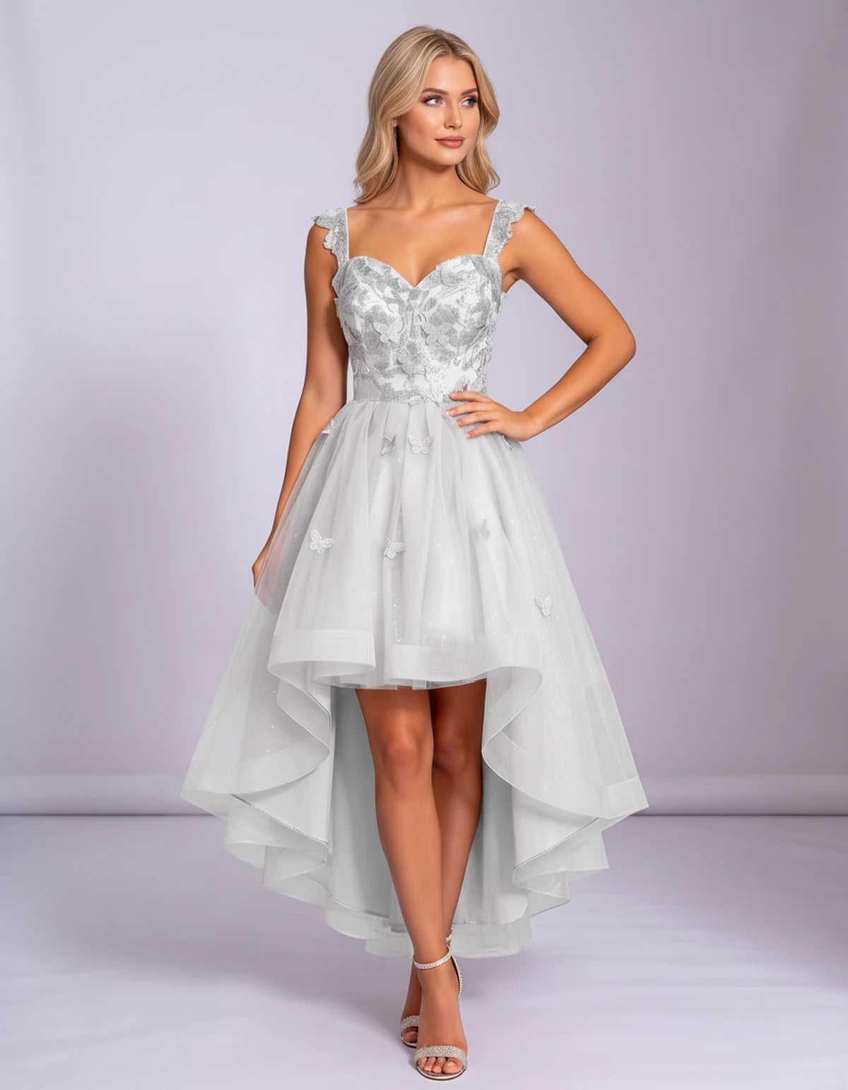 Georgiana Midi Dresses — White | SKU: SD-70366-white-2,SD-70366-white-4,SD-70366-white-6,SD-70366-white-8,SD-70366-white-10,SD-70366-white-12,SD-70366-white-14,SD-70366-white-16,SD-70366-white-16W,SD-70366-white-18W,SD-70366-white-20W,SD-70366-white-22W