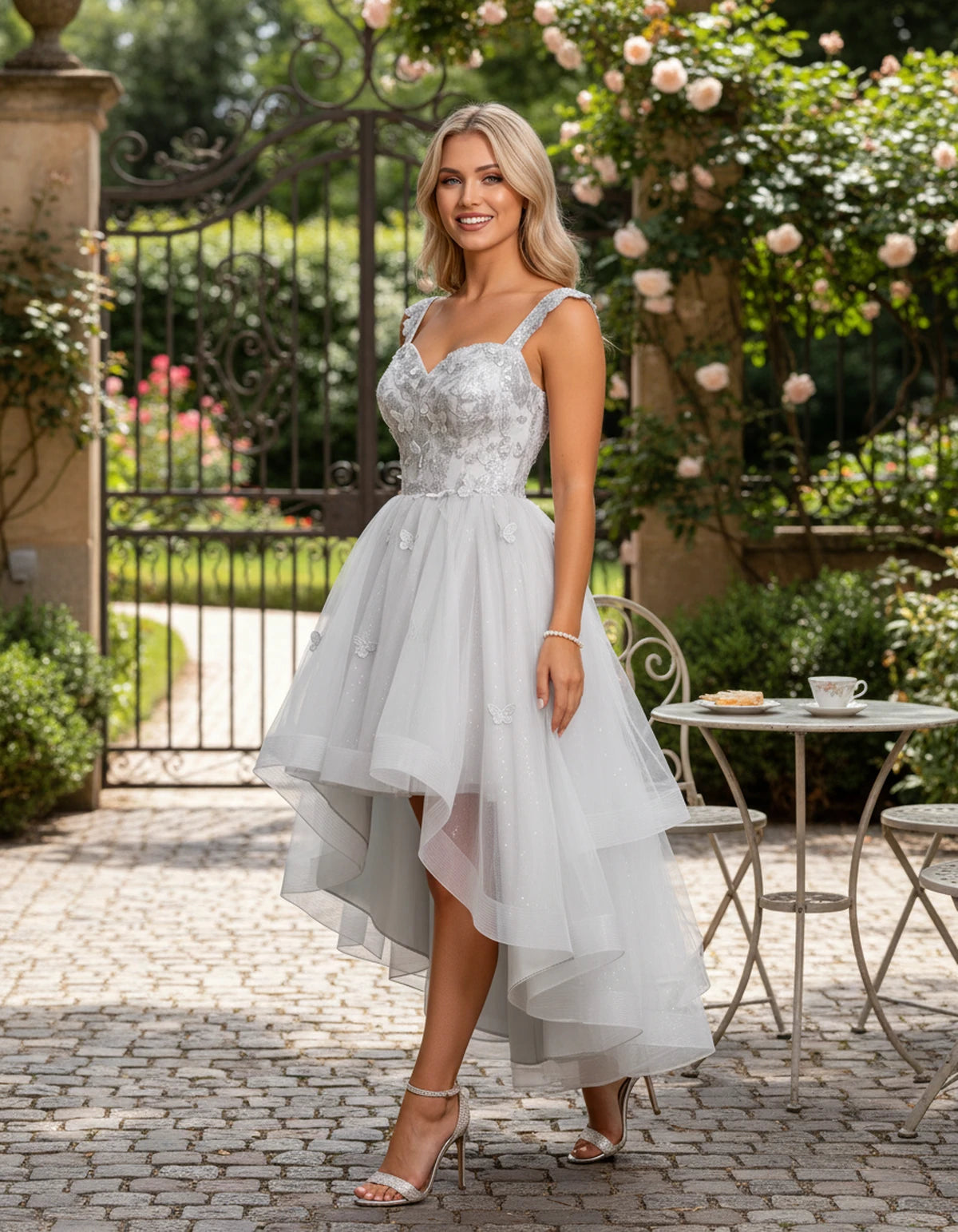 Georgiana Midi Dresses — White | SKU: SD-70366-white-2,SD-70366-white-4,SD-70366-white-6,SD-70366-white-8,SD-70366-white-10,SD-70366-white-12,SD-70366-white-14,SD-70366-white-16,SD-70366-white-16W,SD-70366-white-18W,SD-70366-white-20W,SD-70366-white-22W