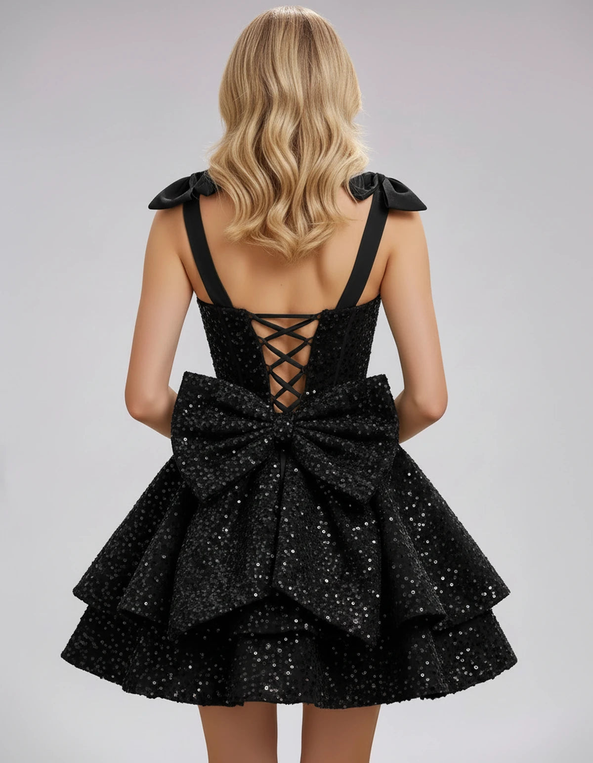 Giverny Mini Dress — Black | SKU: SD-38457-black-2,SD-38457-black-4,SD-38457-black-6,SD-38457-black-8,SD-38457-black-10,SD-38457-black-12,SD-38457-black-14,SD-38457-black-16,SD-38457-black-16W,SD-38457-black-18W,SD-38457-black-20W,SD-38457-black-22W