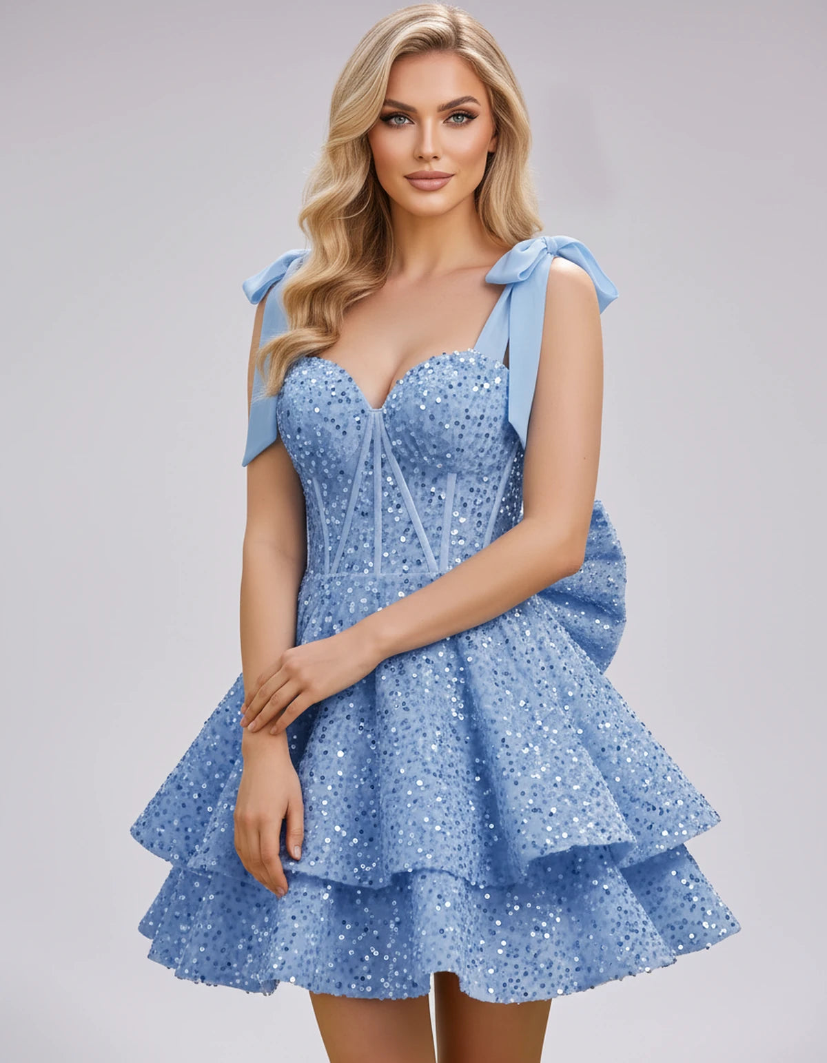Giverny Mini Dress — Blue | SKU: SD-38457-blue-2,SD-38457-blue-4,SD-38457-blue-6,SD-38457-blue-8,SD-38457-blue-10,SD-38457-blue-12,SD-38457-blue-14,SD-38457-blue-16,SD-38457-blue-16W,SD-38457-blue-18W,SD-38457-blue-20W,SD-38457-blue-22W
