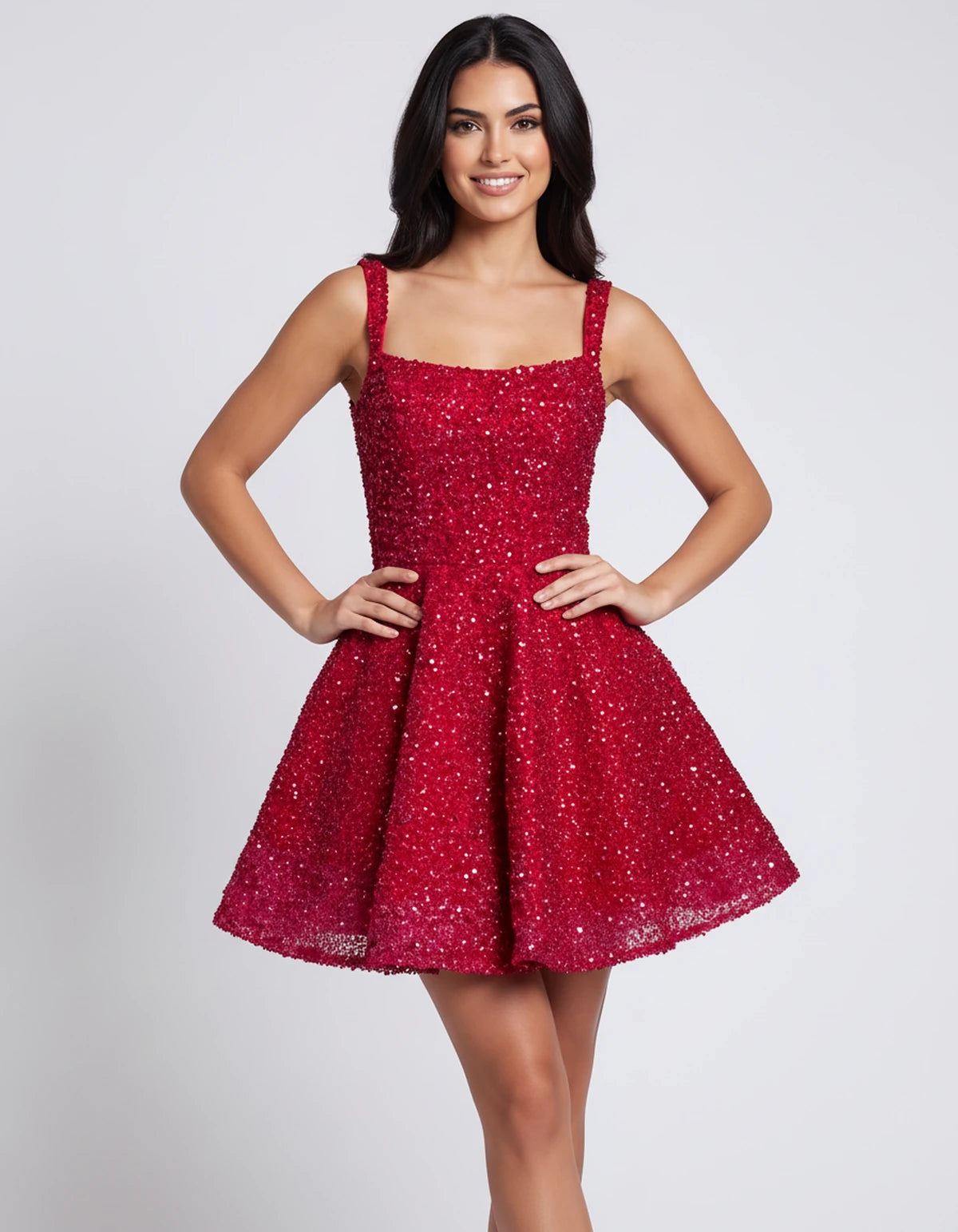 Grenoble Mini Dress — Red | SKU: SD-46117-red-2,SD-46117-red-4,SD-46117-red-6,SD-46117-red-8,SD-46117-red-10,SD-46117-red-12,SD-46117-red-14,SD-46117-red-16,SD-46117-red-16W,SD-46117-red-18W,SD-46117-red-20W,SD-46117-red-22W
