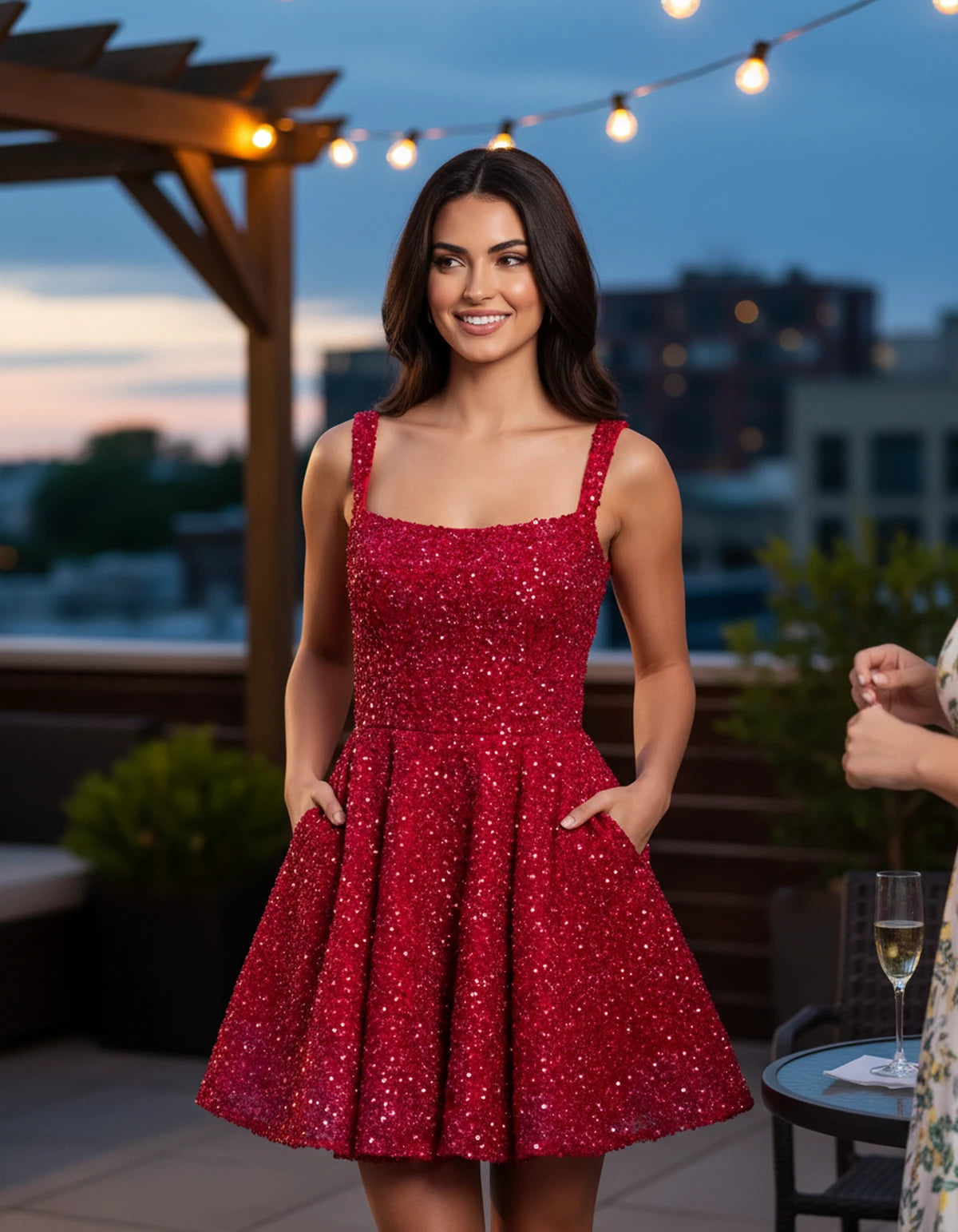 Grenoble Mini Dress — Red | SKU: SD-46117-red-2,SD-46117-red-4,SD-46117-red-6,SD-46117-red-8,SD-46117-red-10,SD-46117-red-12,SD-46117-red-14,SD-46117-red-16,SD-46117-red-16W,SD-46117-red-18W,SD-46117-red-20W,SD-46117-red-22W