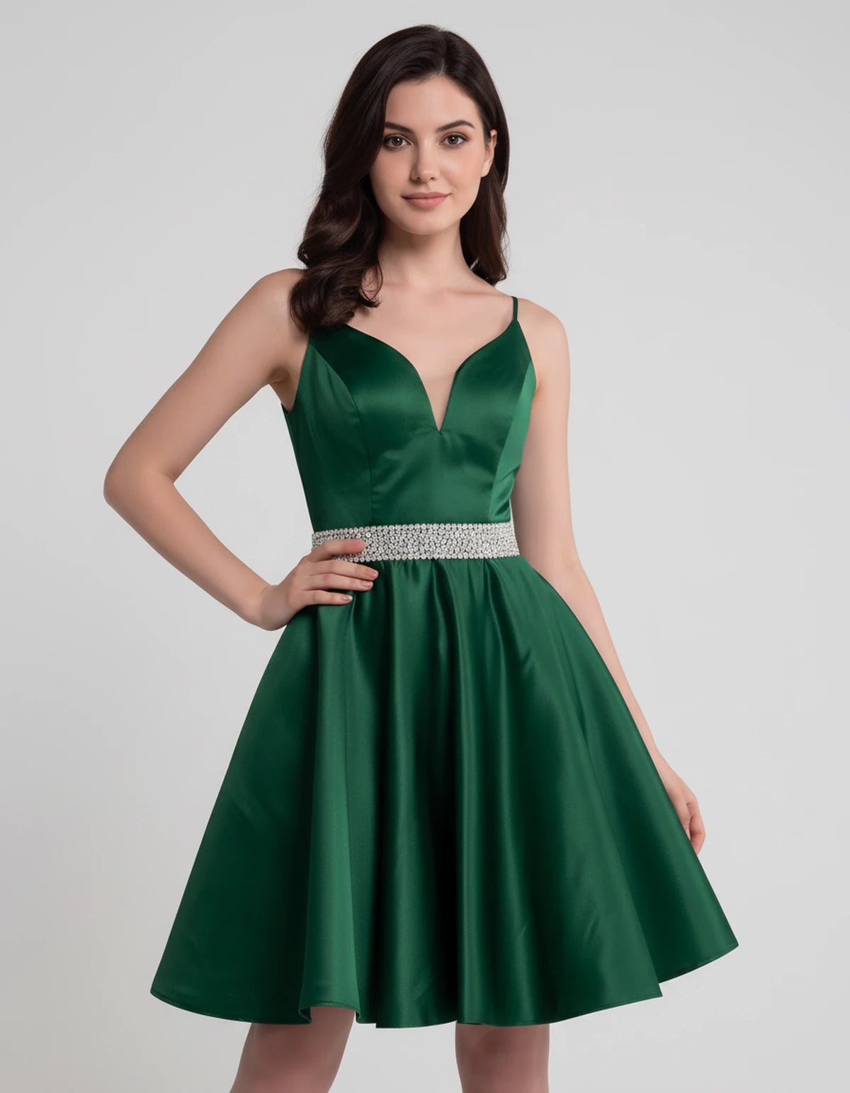 Guinevere Mini Dress — Green | SKU: SD-18933-green-2,SD-18933-green-4,SD-18933-green-6,SD-18933-green-8,SD-18933-green-10,SD-18933-green-12,SD-18933-green-14,SD-18933-green-16,SD-18933-green-16W,SD-18933-green-18W,SD-18933-green-20W,SD-18933-green-22W