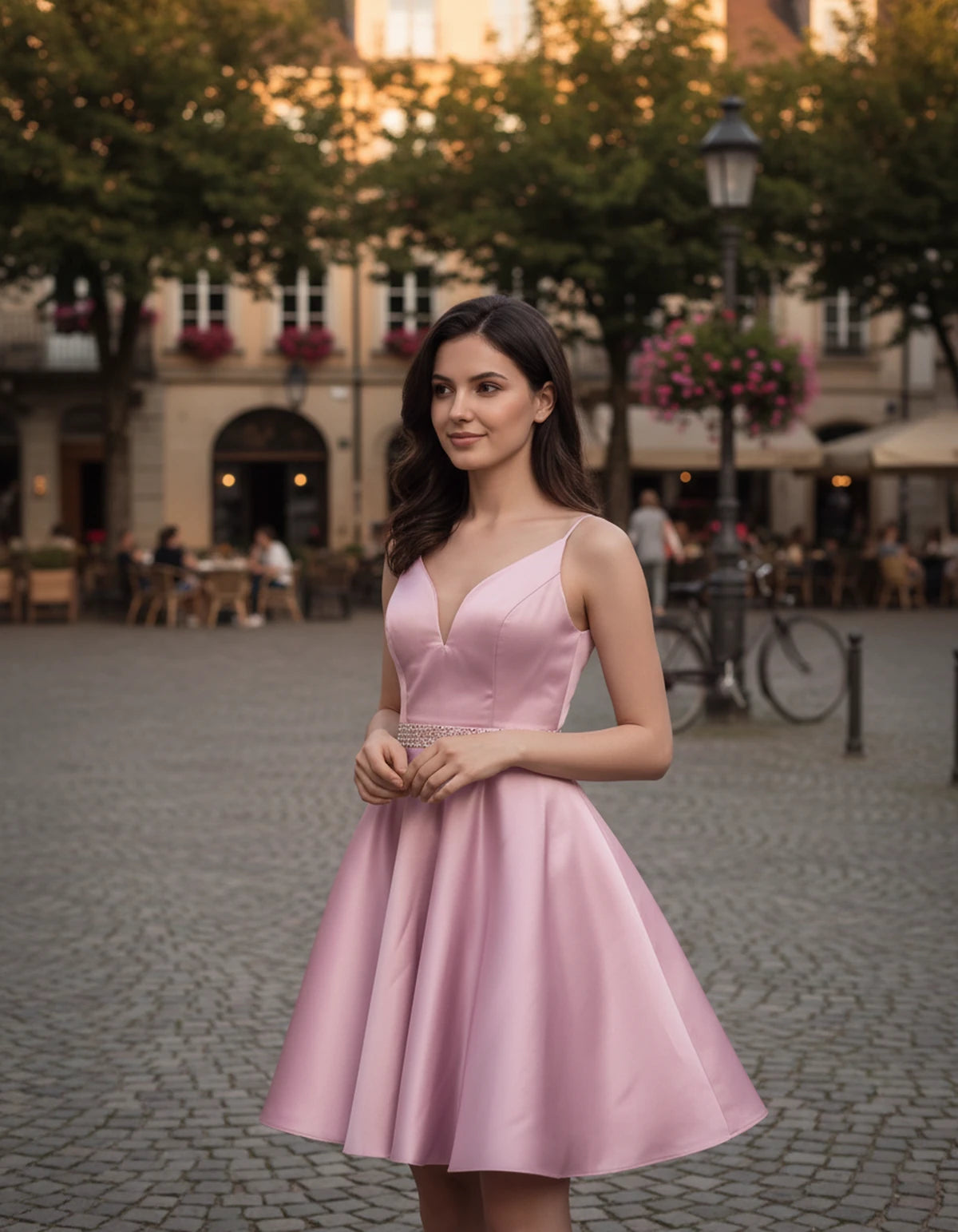 Guinevere Mini Dress — Pink | SKU: SD-18933-pink-2,SD-18933-pink-4,SD-18933-pink-6,SD-18933-pink-8,SD-18933-pink-10,SD-18933-pink-12,SD-18933-pink-14,SD-18933-pink-16,SD-18933-pink-16W,SD-18933-pink-18W,SD-18933-pink-20W,SD-18933-pink-22W