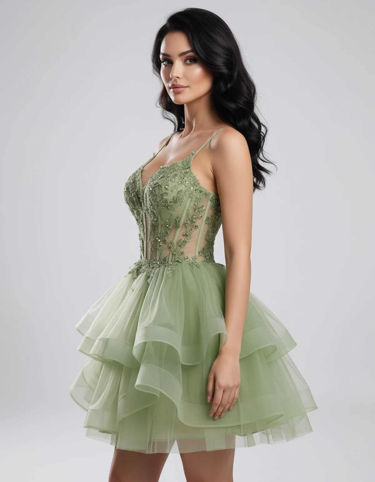 Hadriana Mini Dress — Dusty Sage | SKU: SD-94752-dustysage-2,SD-94752-dustysage-4,SD-94752-dustysage-6,SD-94752-dustysage-8,SD-94752-dustysage-10,SD-94752-dustysage-12,SD-94752-dustysage-14,SD-94752-dustysage-16,SD-94752-dustysage-16W,SD-94752-dustysage-18W,SD-94752-dustysage-20W,SD-94752-dustysage-22W