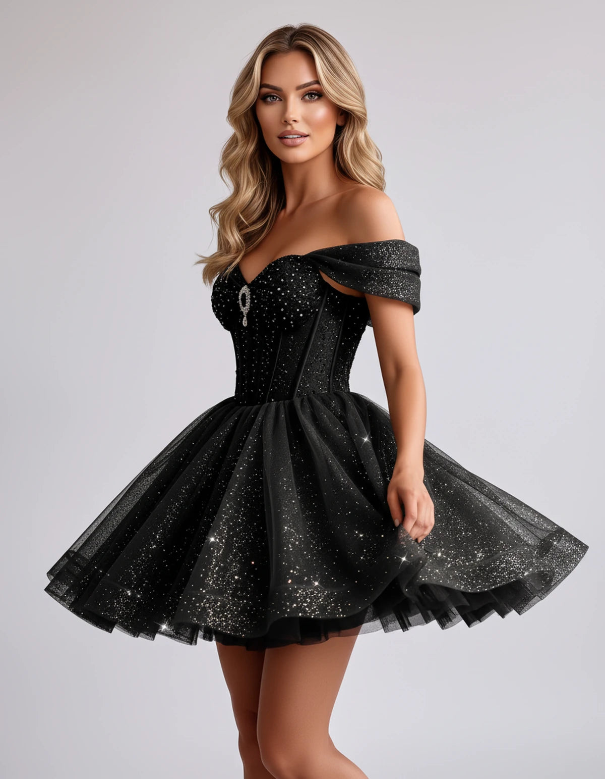Hazelwood Mini Dress — Black | SKU: SD-12546-black-2,SD-12546-black-4,SD-12546-black-6,SD-12546-black-8,SD-12546-black-10,SD-12546-black-12,SD-12546-black-14,SD-12546-black-16,SD-12546-black-16W,SD-12546-black-18W,SD-12546-black-20W,SD-12546-black-22W