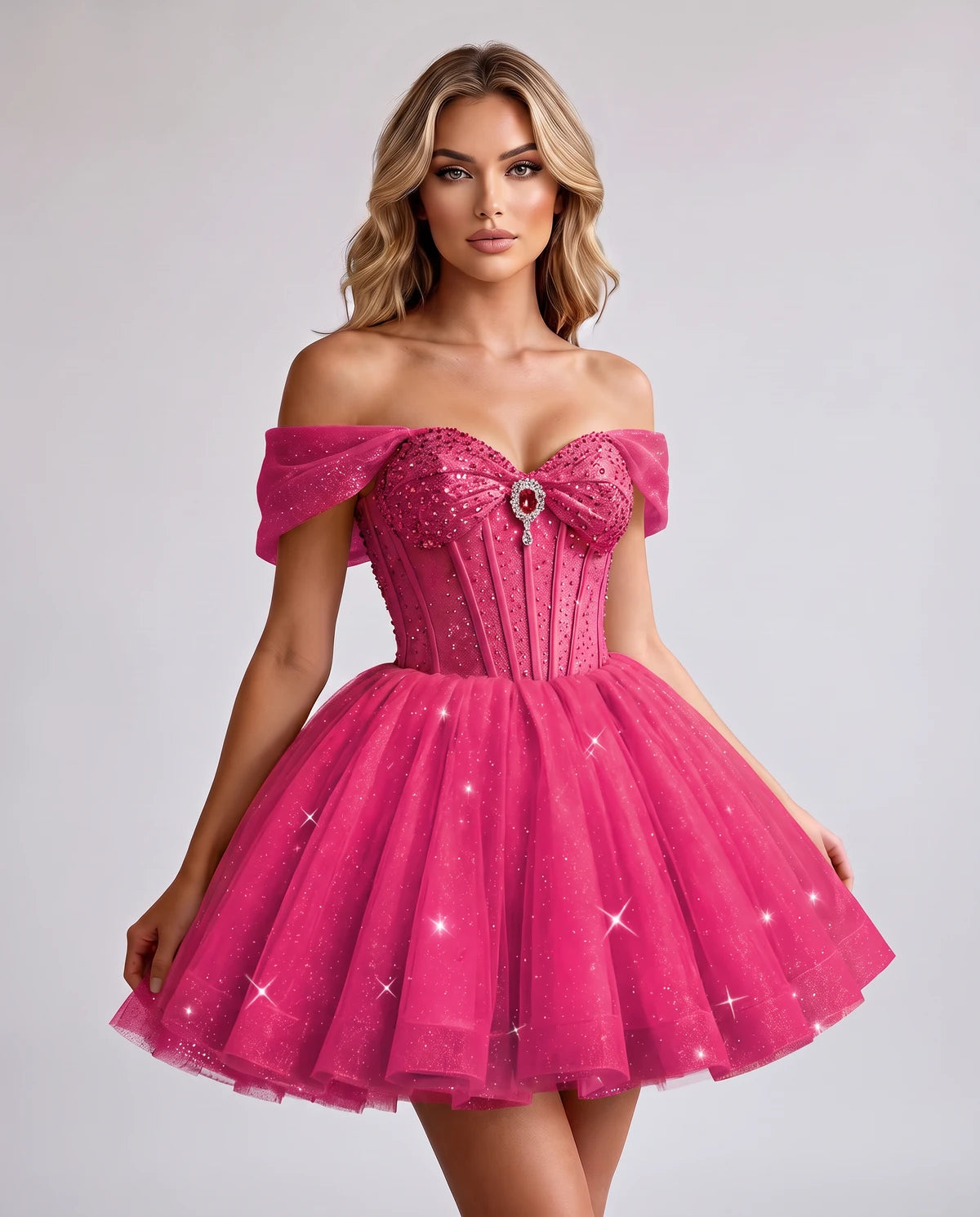 Hazelwood Mini Dress — Bright Pink