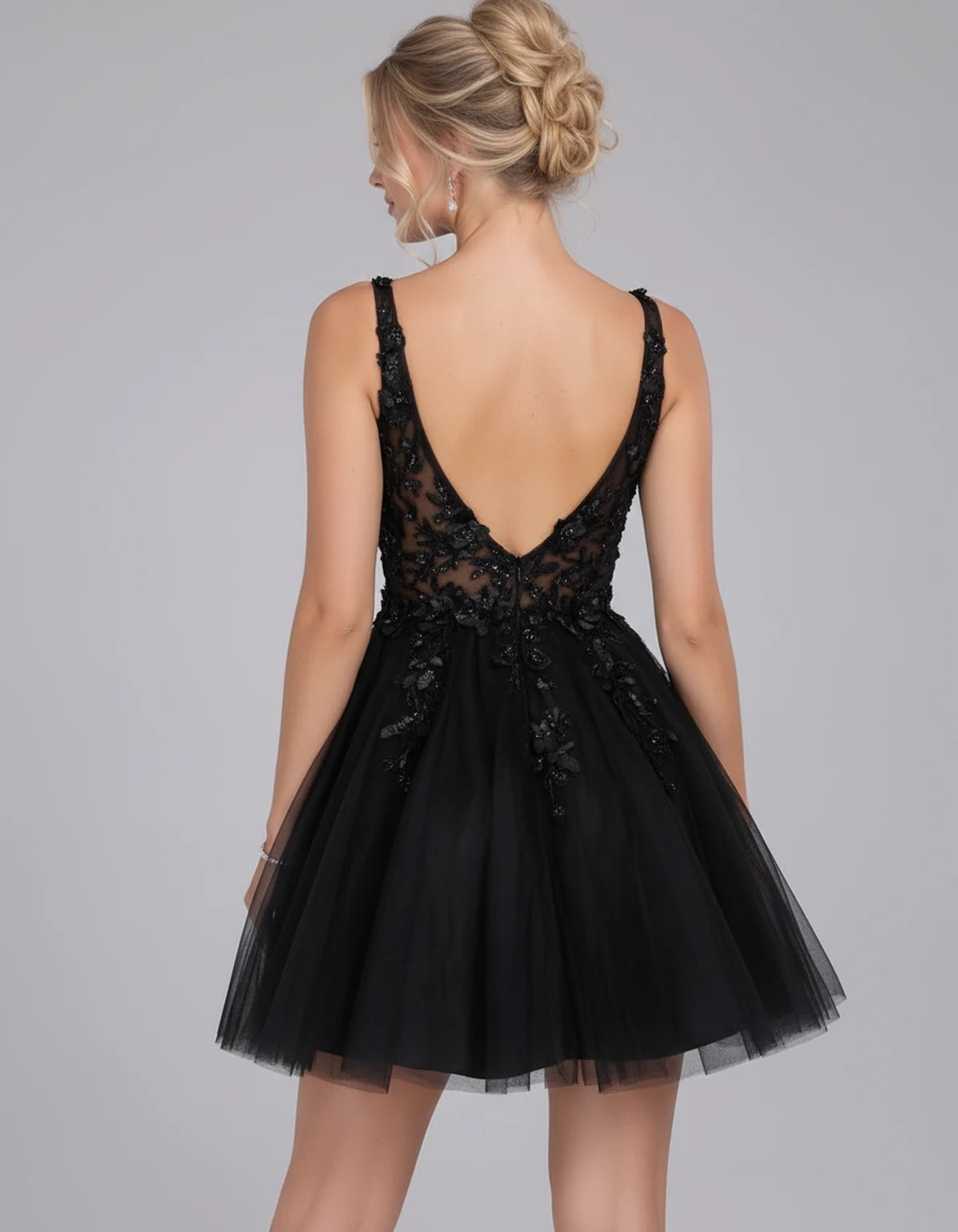 Helvia Mini Dress — Black | SKU: SD-09795-black-2,SD-09795-black-4,SD-09795-black-6,SD-09795-black-8,SD-09795-black-10,SD-09795-black-12,SD-09795-black-14,SD-09795-black-14W,SD-09795-black-16,SD-09795-black-16W,SD-09795-black-18W,SD-09795-black-20W