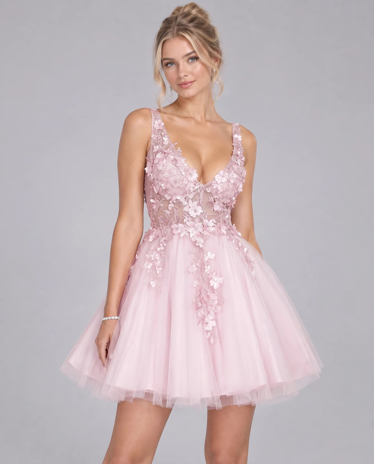 Helvia Mini Dress — Blush