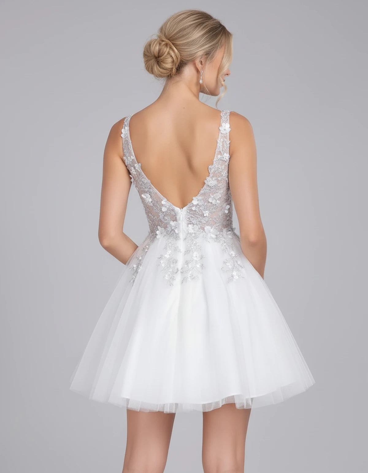 Helvia Mini Dress — White | SKU: SD-09795-white-2,SD-09795-white-4,SD-09795-white-6,SD-09795-white-8,SD-09795-white-10,SD-09795-white-12,SD-09795-white-14,SD-09795-white-14W,SD-09795-white-16,SD-09795-white-16W,SD-09795-white-18W,SD-09795-white-20W