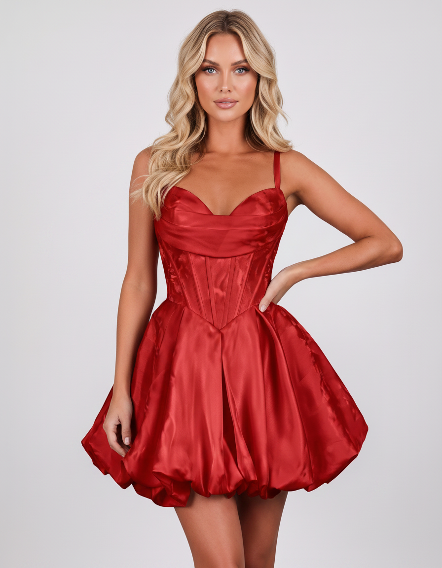 Red Polyester Sleeveless Square Neck Fit and Flare Mini Dress | Slimona | SKU: VMD-582741936158204-RED-L,VMD-582741936158204-RED-M,VMD-582741936158204-RED-S,VMD-582741936158204-RED-XL,VMD-582741936158204-RED-XS