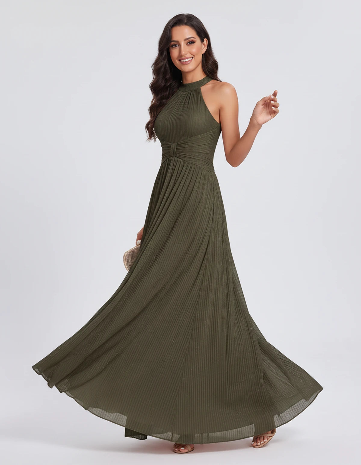 Honorine Maxi Dress — Olive | SKU: SD-91304-olive-2,SD-91304-olive-4,SD-91304-olive-6,SD-91304-olive-8,SD-91304-olive-10,SD-91304-olive-12,SD-91304-olive-14,SD-91304-olive-16,SD-91304-olive-16W,SD-91304-olive-18W,SD-91304-olive-20W,SD-91304-olive-22W