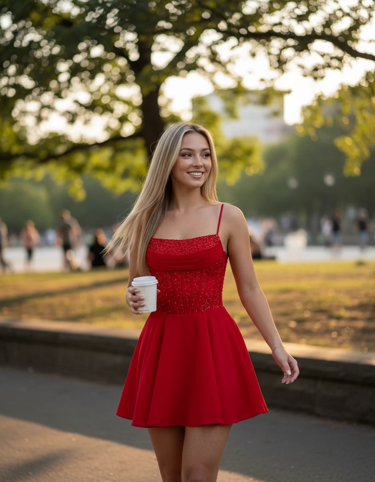 Hortensia Mini Dress — Red | SKU: SD-42905-red-2,SD-42905-red-4,SD-42905-red-6,SD-42905-red-8,SD-42905-red-10,SD-42905-red-12,SD-42905-red-14,SD-42905-red-16,SD-42905-red-16W,SD-42905-red-18W,SD-42905-red-20W,SD-42905-red-22W