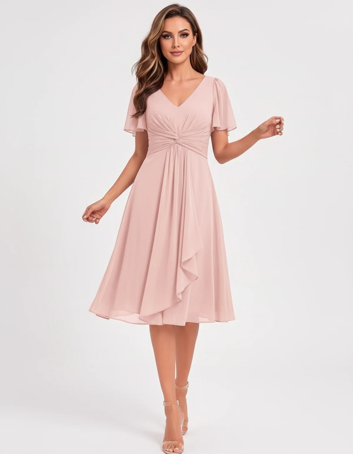 Hyacinthe Mini Dress — Blush | SKU: SD-63850-blush-2,SD-63850-blush-4,SD-63850-blush-6,SD-63850-blush-8,SD-63850-blush-10,SD-63850-blush-12,SD-63850-blush-14,SD-63850-blush-16,SD-63850-blush-16W,SD-63850-blush-18W,SD-63850-blush-20W,SD-63850-blush-22W