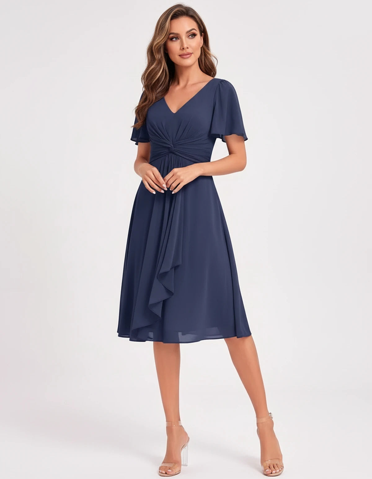 Hyacinthe Mini Dress — Navy | SKU: SD-63850-navy-2,SD-63850-navy-4,SD-63850-navy-6,SD-63850-navy-8,SD-63850-navy-10,SD-63850-navy-12,SD-63850-navy-14,SD-63850-navy-16,SD-63850-navy-16W,SD-63850-navy-18W,SD-63850-navy-20W,SD-63850-navy-22W