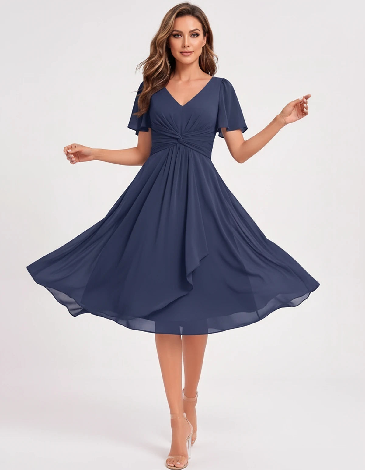 Hyacinthe Mini Dress — Navy | SKU: SD-63850-navy-2,SD-63850-navy-4,SD-63850-navy-6,SD-63850-navy-8,SD-63850-navy-10,SD-63850-navy-12,SD-63850-navy-14,SD-63850-navy-16,SD-63850-navy-16W,SD-63850-navy-18W,SD-63850-navy-20W,SD-63850-navy-22W