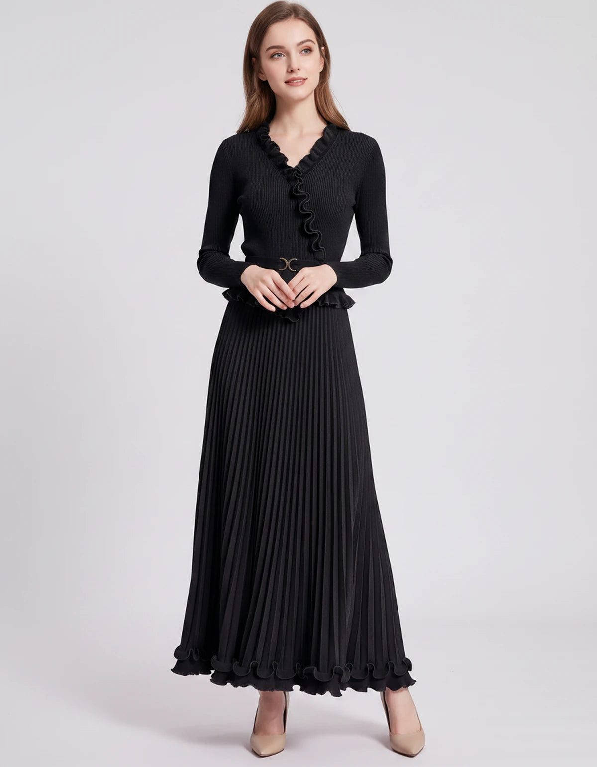 Idalia Midi Dresses — Black | SKU: SD-29508-black-ONE SIZE