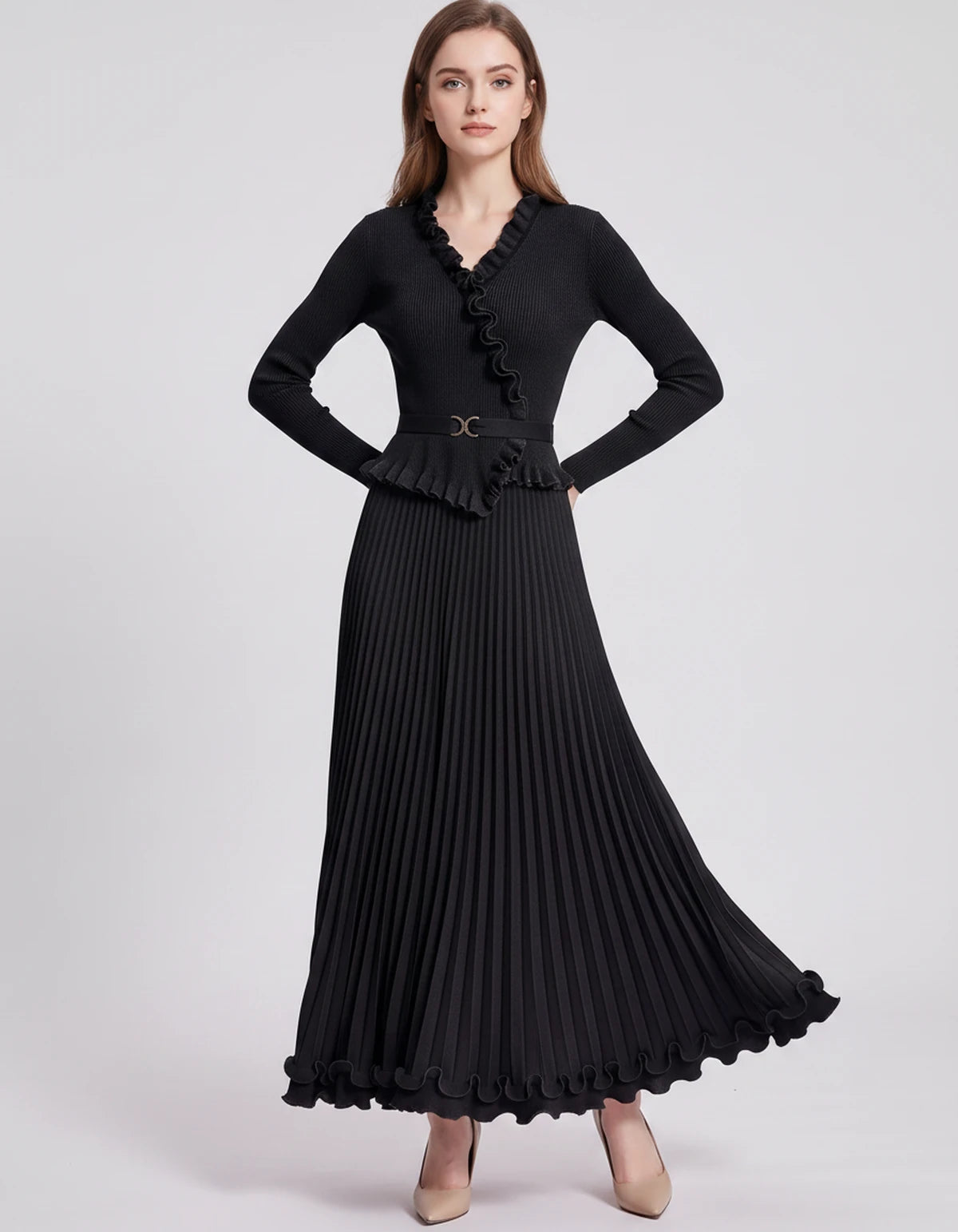 Idalia Midi Dresses — Black | SKU: SD-29508-black-ONE SIZE
