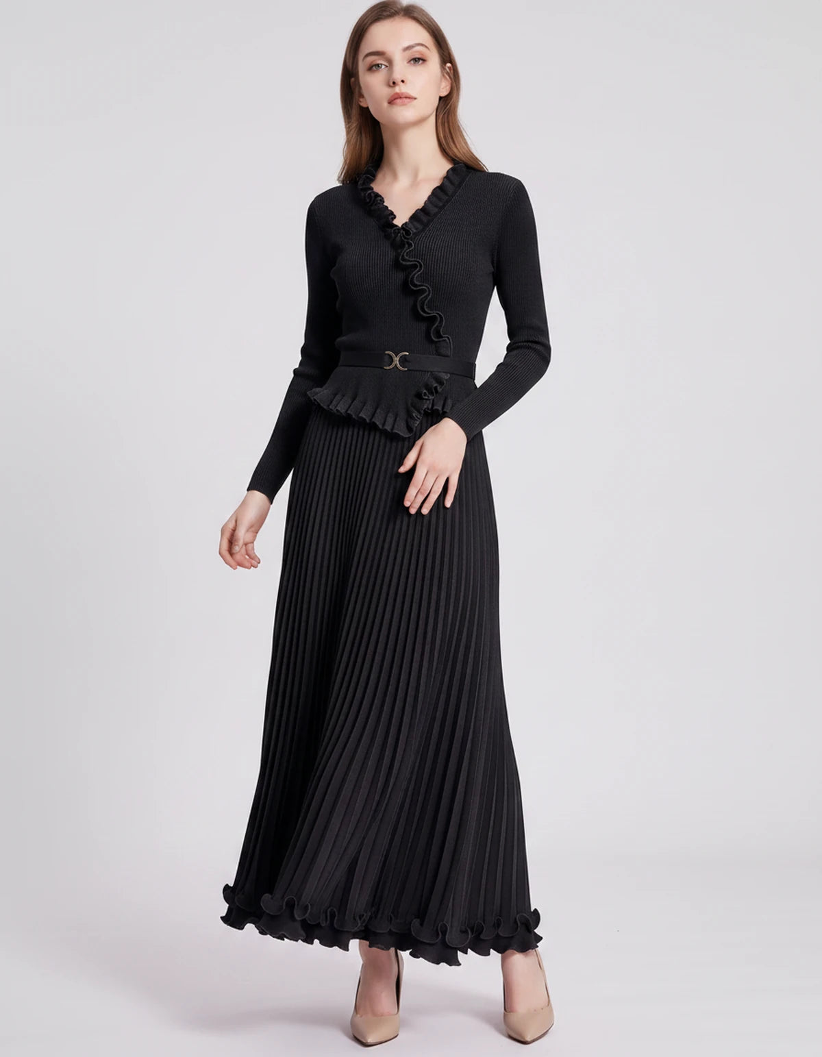 Idalia Midi Dresses — Black | SKU: SD-29508-black-ONE SIZE