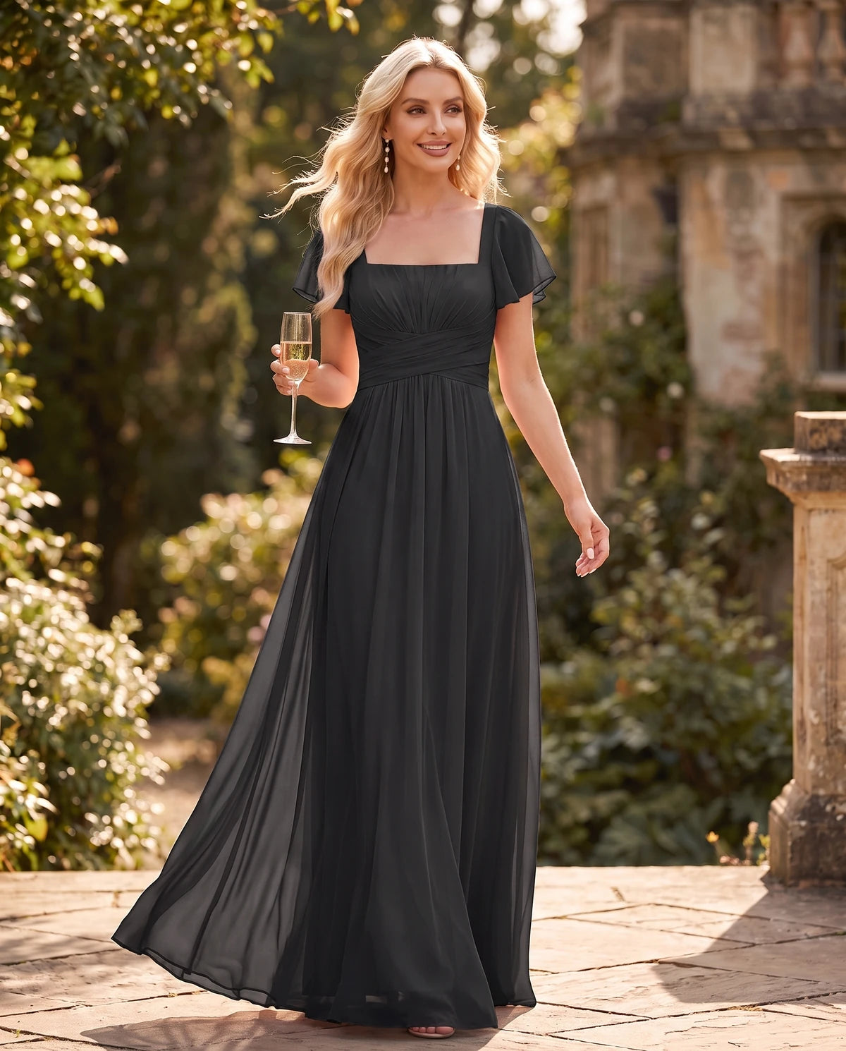 Iolanthe Maxi Dress — Black | SKU: SD-05348-black-2,SD-05348-black-4,SD-05348-black-6,SD-05348-black-8,SD-05348-black-10,SD-05348-black-12,SD-05348-black-14,SD-05348-black-16,SD-05348-black-16W,SD-05348-black-18W,SD-05348-black-20W,SD-05348-black-22W