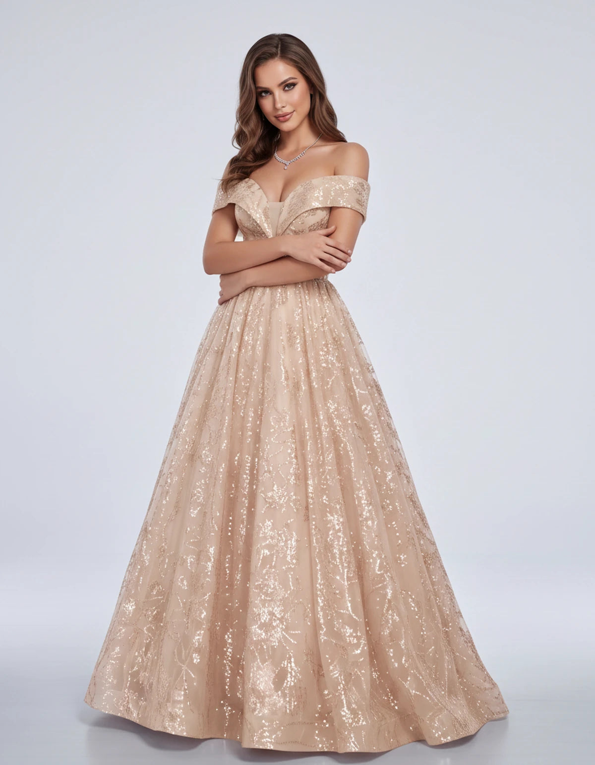 Isabeau Maxi Dress — Champagne | SKU: SD-77609-champagne-2,SD-77609-champagne-4,SD-77609-champagne-6,SD-77609-champagne-8,SD-77609-champagne-10,SD-77609-champagne-12,SD-77609-champagne-14,SD-77609-champagne-14W,SD-77609-champagne-16,SD-77609-champagne-16W,SD-77609-champagne-18W