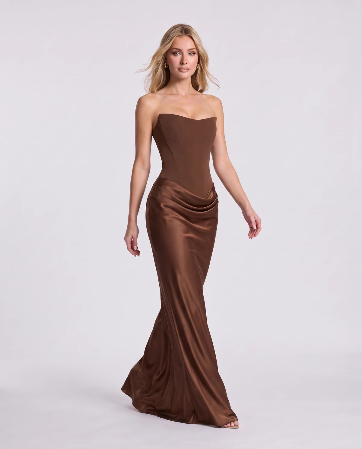 Isaura Maxi Dress — Chocolate Brown | SKU: SD-18882-chocolatebrown-XS,SD-18882-chocolatebrown-S,SD-18882-chocolatebrown-M,SD-18882-chocolatebrown-L