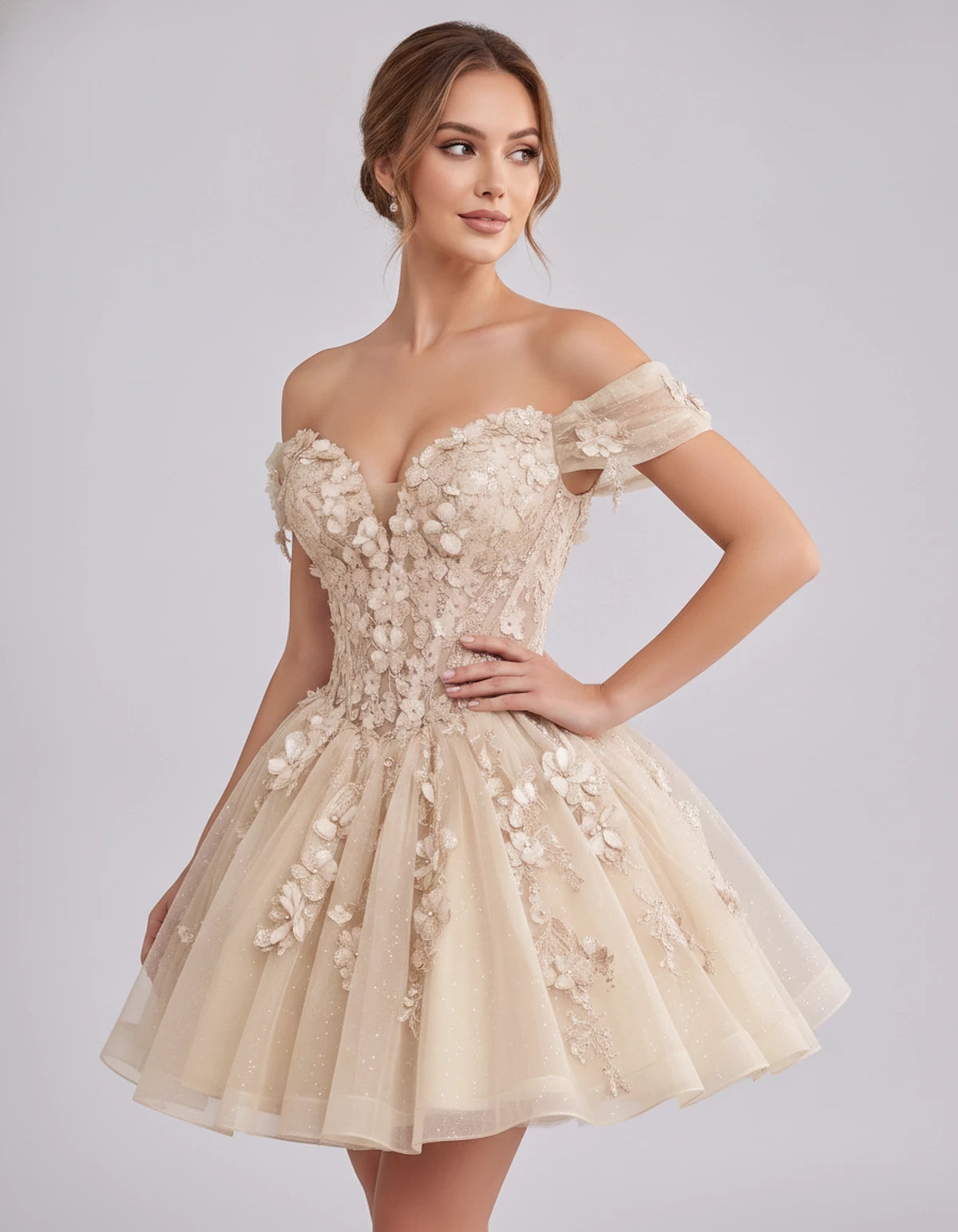Isodora Mini Dress — Champagne | SKU: SD-57902-champagne-2,SD-57902-champagne-4,SD-57902-champagne-6,SD-57902-champagne-8,SD-57902-champagne-10,SD-57902-champagne-12,SD-57902-champagne-14,SD-57902-champagne-14W,SD-57902-champagne-16,SD-57902-champagne-16W,SD-57902-champagne-18W,SD-57902-champagne-20W