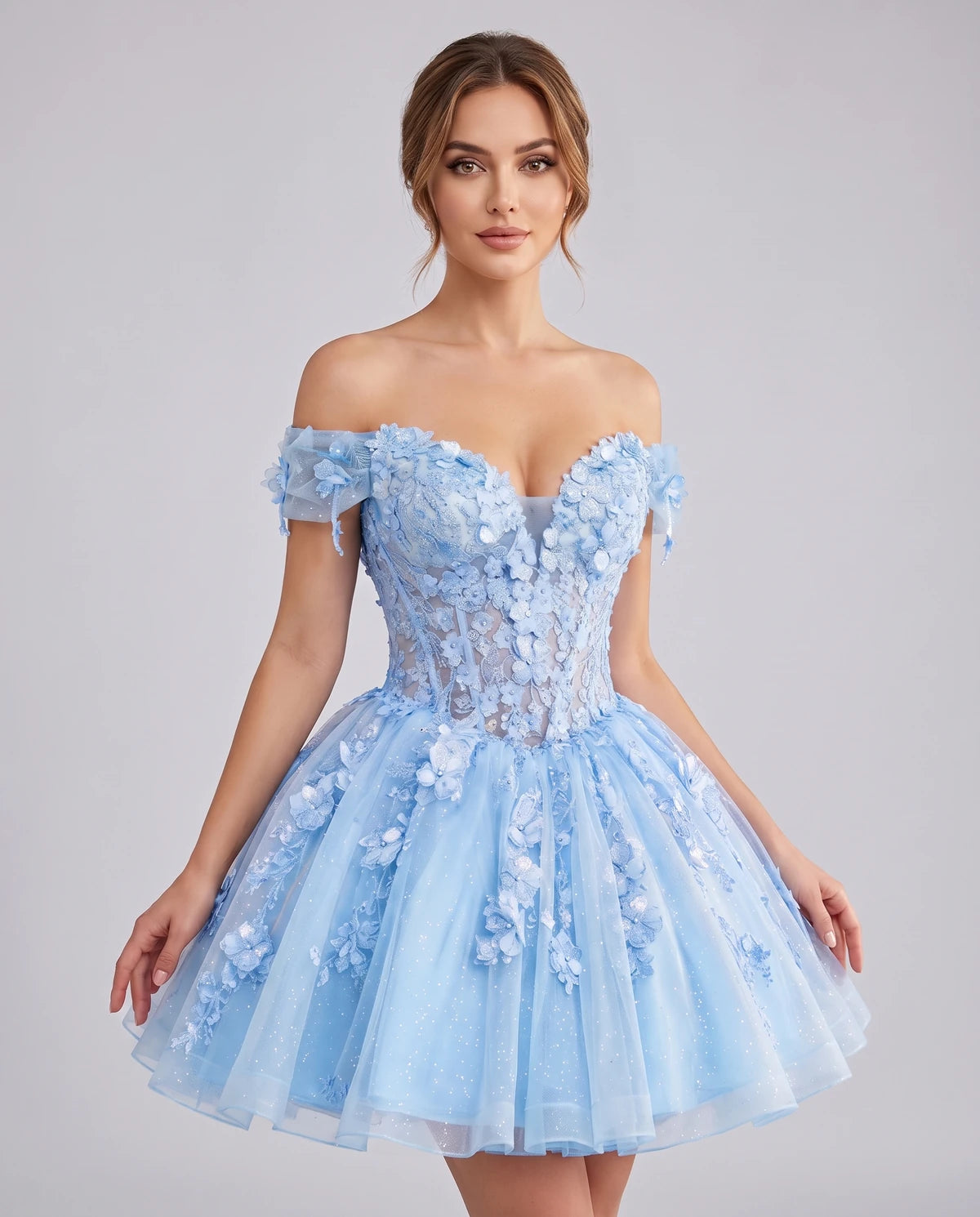 Isodora Mini Dress — Light Blue