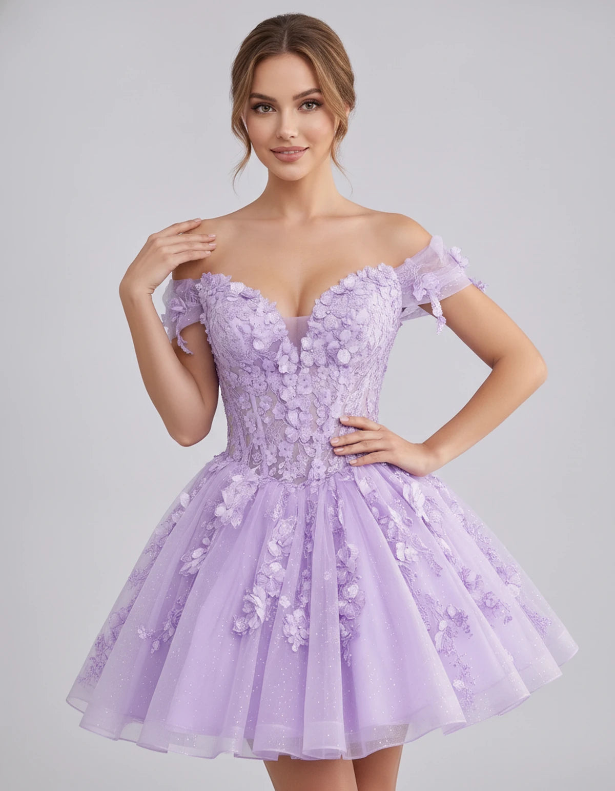 Isodora Mini Dress — Lilac | SKU: SD-57902-lilac-2,SD-57902-lilac-4,SD-57902-lilac-6,SD-57902-lilac-8,SD-57902-lilac-10,SD-57902-lilac-12,SD-57902-lilac-14,SD-57902-lilac-14W,SD-57902-lilac-16,SD-57902-lilac-16W,SD-57902-lilac-18W,SD-57902-lilac-20W