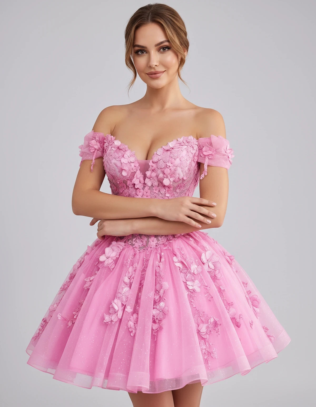Isodora Mini Dress — Pink | SKU: SD-57902-pink-2,SD-57902-pink-4,SD-57902-pink-6,SD-57902-pink-8,SD-57902-pink-10,SD-57902-pink-12,SD-57902-pink-14,SD-57902-pink-14W,SD-57902-pink-16,SD-57902-pink-16W,SD-57902-pink-18W,SD-57902-pink-20W