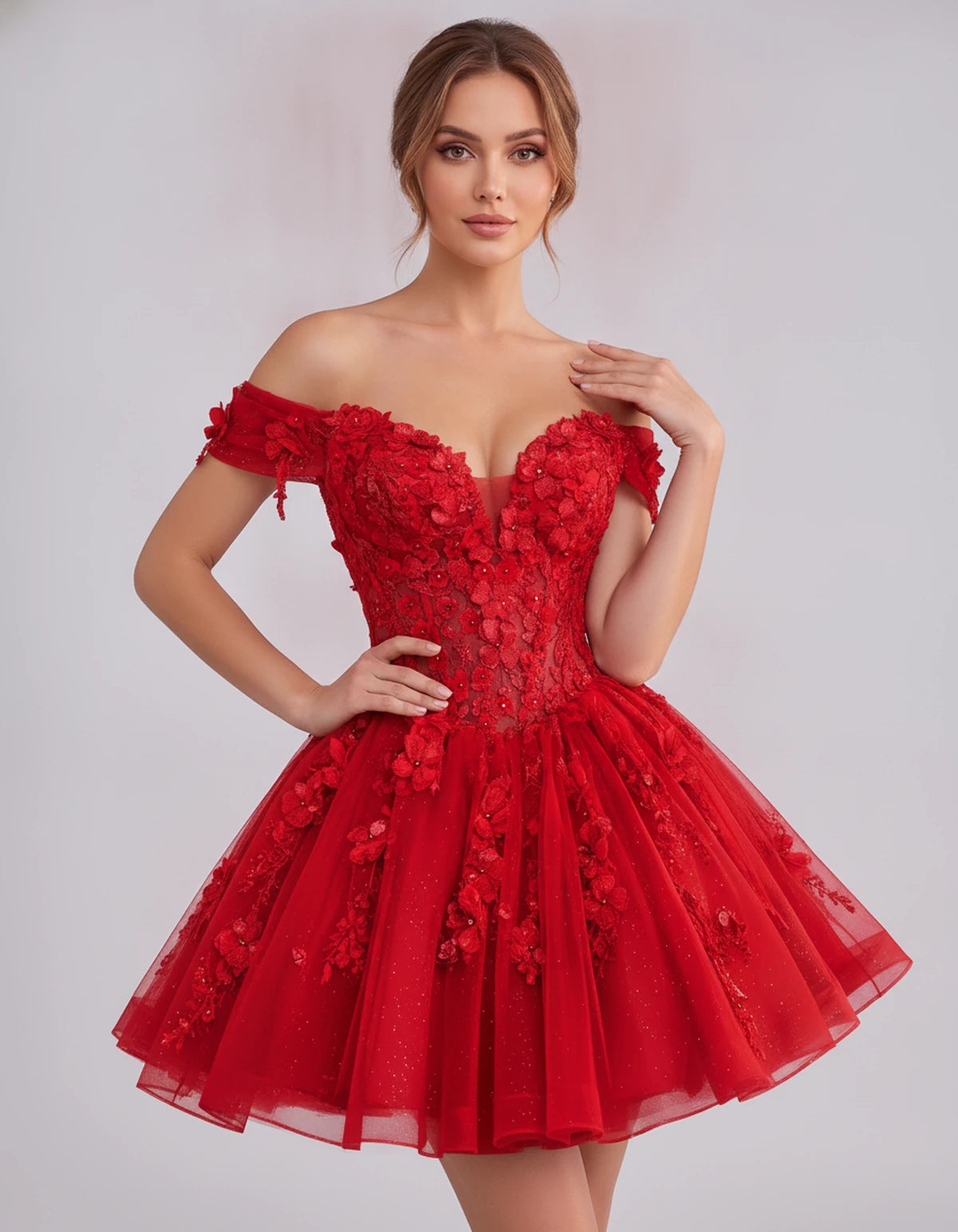 Isodora Mini Dress — Red | SKU: SD-57902-red-2,SD-57902-red-4,SD-57902-red-6,SD-57902-red-8,SD-57902-red-10,SD-57902-red-12,SD-57902-red-14,SD-57902-red-14W,SD-57902-red-16,SD-57902-red-16W,SD-57902-red-18W,SD-57902-red-20W