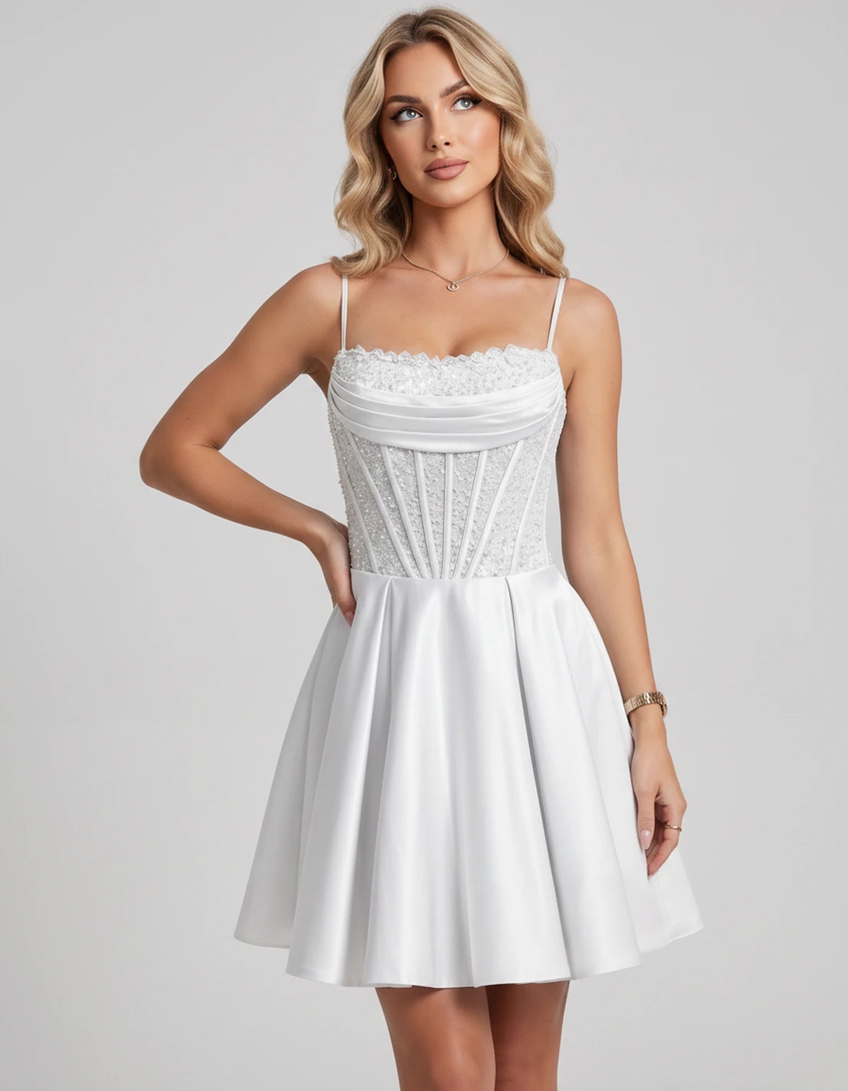 Jacaranda Midi Dresses — White | SKU: SD-83126-white-2,SD-83126-white-4,SD-83126-white-6,SD-83126-white-8,SD-83126-white-10,SD-83126-white-12,SD-83126-white-14,SD-83126-white-14W,SD-83126-white-16,SD-83126-white-16W,SD-83126-white-18W,SD-83126-white-20W