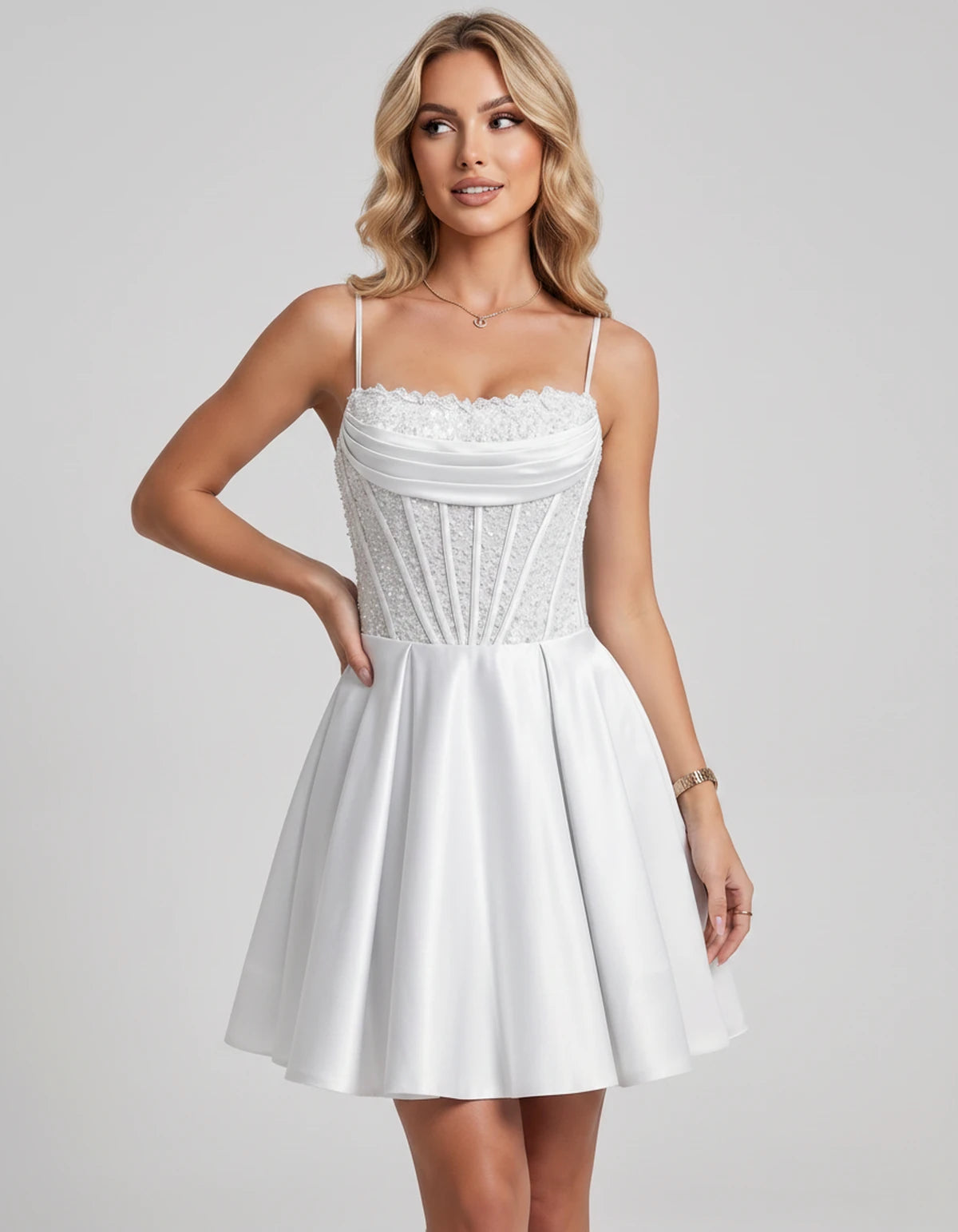 Jacaranda Midi Dresses — White | SKU: SD-83126-white-2,SD-83126-white-4,SD-83126-white-6,SD-83126-white-8,SD-83126-white-10,SD-83126-white-12,SD-83126-white-14,SD-83126-white-14W,SD-83126-white-16,SD-83126-white-16W,SD-83126-white-18W,SD-83126-white-20W