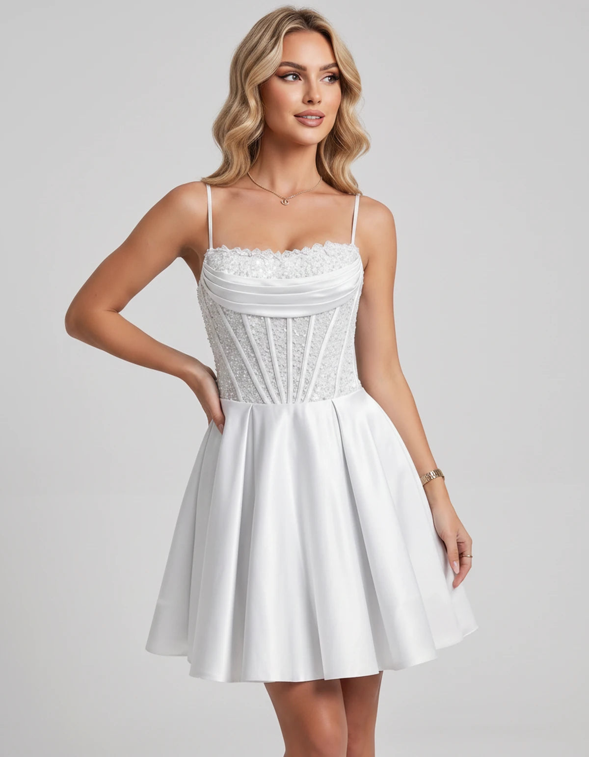 Jacaranda Midi Dresses — White | SKU: SD-83126-white-2,SD-83126-white-4,SD-83126-white-6,SD-83126-white-8,SD-83126-white-10,SD-83126-white-12,SD-83126-white-14,SD-83126-white-14W,SD-83126-white-16,SD-83126-white-16W,SD-83126-white-18W,SD-83126-white-20W
