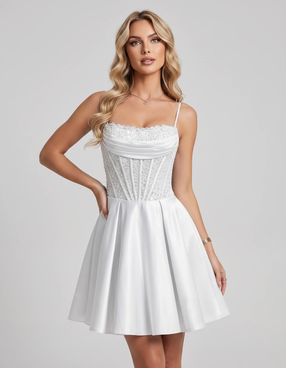 Jacaranda Midi Dresses — White | SKU: SD-83126-white-2,SD-83126-white-4,SD-83126-white-6,SD-83126-white-8,SD-83126-white-10,SD-83126-white-12,SD-83126-white-14,SD-83126-white-14W,SD-83126-white-16,SD-83126-white-16W,SD-83126-white-18W,SD-83126-white-20W