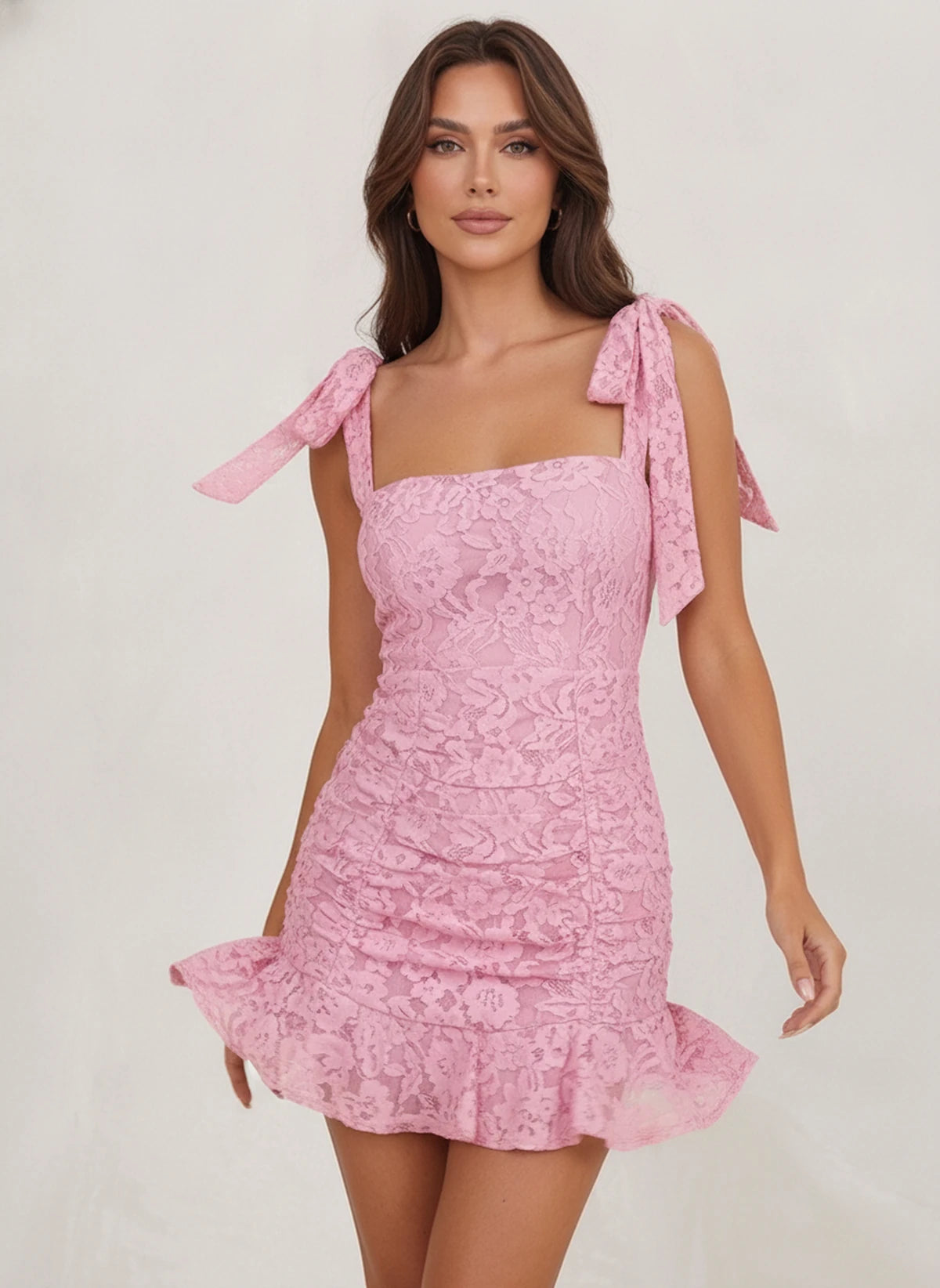 Javiera Mini Dress — Pink | SKU: SD-57707-pink-2,SD-57707-pink-4,SD-57707-pink-6,SD-57707-pink-8,SD-57707-pink-10,SD-57707-pink-12,SD-57707-pink-14,SD-57707-pink-16,SD-57707-pink-16W,SD-57707-pink-18W,SD-57707-pink-20W,SD-57707-pink-22W