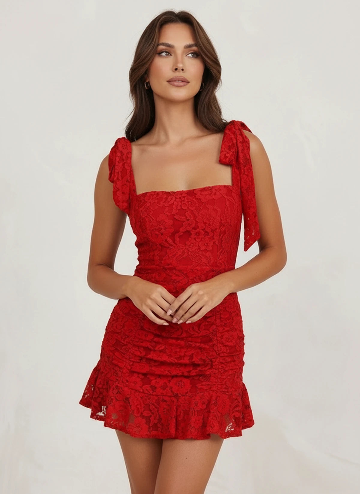 Javiera Mini Dress — Red | SKU: SD-57707-red-2,SD-57707-red-4,SD-57707-red-6,SD-57707-red-8,SD-57707-red-10,SD-57707-red-12,SD-57707-red-14,SD-57707-red-16,SD-57707-red-16W,SD-57707-red-18W,SD-57707-red-20W,SD-57707-red-22W