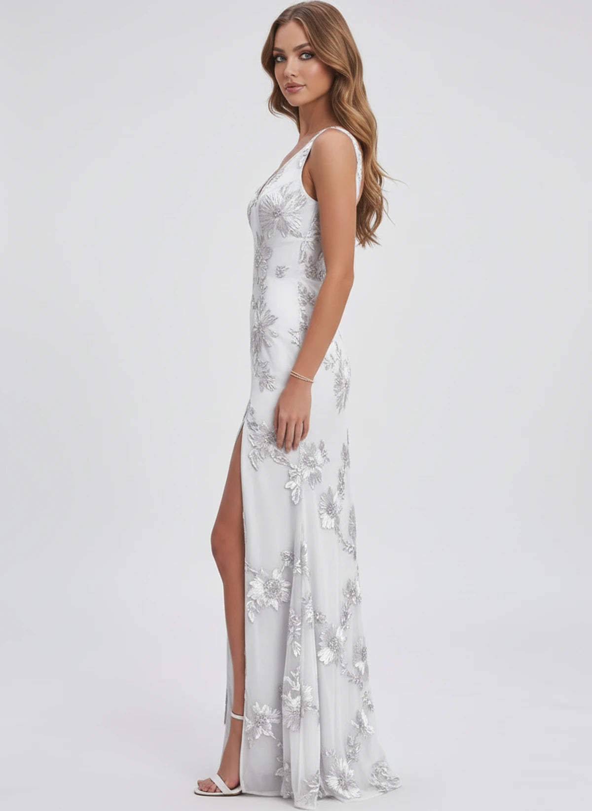 Justine Maxi Dress — White | SKU: SD-38562-white-2,SD-38562-white-4,SD-38562-white-6,SD-38562-white-8,SD-38562-white-10,SD-38562-white-12,SD-38562-white-14,SD-38562-white-16,SD-38562-white-16W,SD-38562-white-18W,SD-38562-white-20W,SD-38562-white-22W