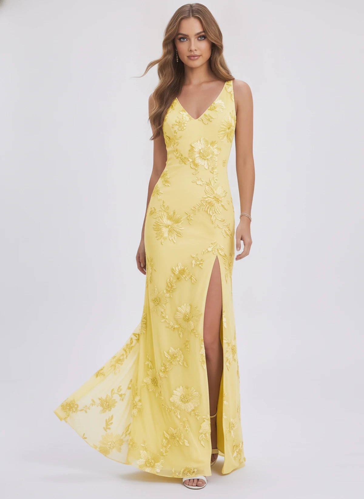 Justine Maxi Dress — Yellow | SKU: SD-38562-yellow-2,SD-38562-yellow-4,SD-38562-yellow-6,SD-38562-yellow-8,SD-38562-yellow-10,SD-38562-yellow-12,SD-38562-yellow-14,SD-38562-yellow-16,SD-38562-yellow-16W,SD-38562-yellow-18W,SD-38562-yellow-20W,SD-38562-yellow-22W