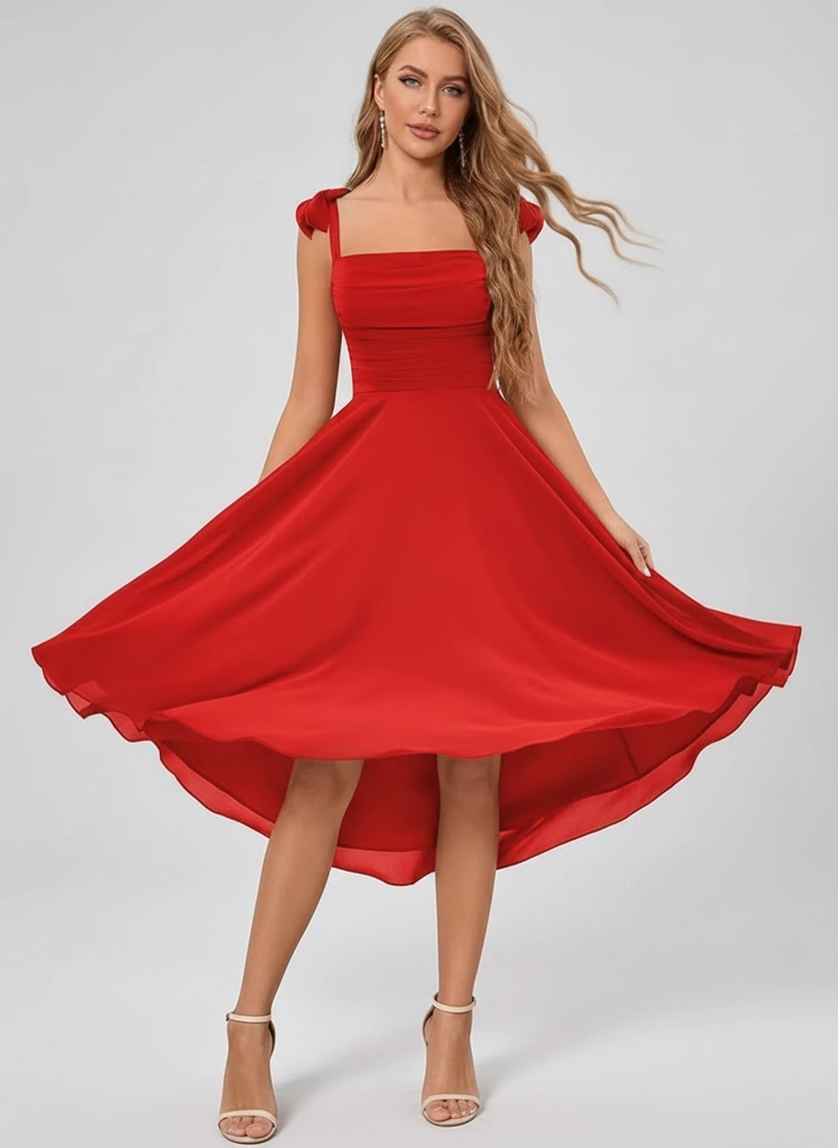 Kalliope Midi Dresses — Red | SKU: SD-15471-red-2,SD-15471-red-4,SD-15471-red-6,SD-15471-red-8,SD-15471-red-10,SD-15471-red-12,SD-15471-red-14,SD-15471-red-16,SD-15471-red-16W,SD-15471-red-18W,SD-15471-red-20W,SD-15471-red-22W