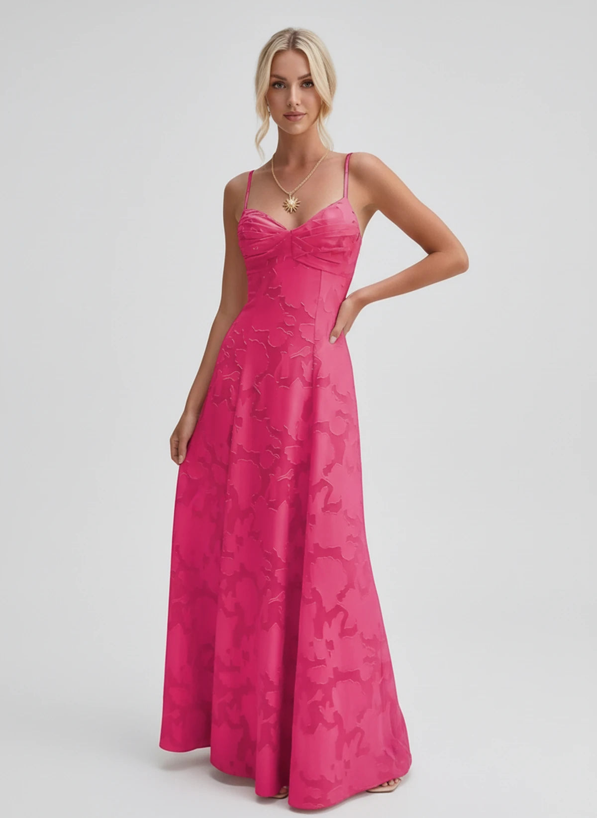 Karenza Maxi Dress — Hot Pink | SKU: SD-83423-hotpink-2,SD-83423-hotpink-4,SD-83423-hotpink-6,SD-83423-hotpink-8,SD-83423-hotpink-10,SD-83423-hotpink-12,SD-83423-hotpink-14,SD-83423-hotpink-16,SD-83423-hotpink-16W,SD-83423-hotpink-18W,SD-83423-hotpink-20W,SD-83423-hotpink-22W