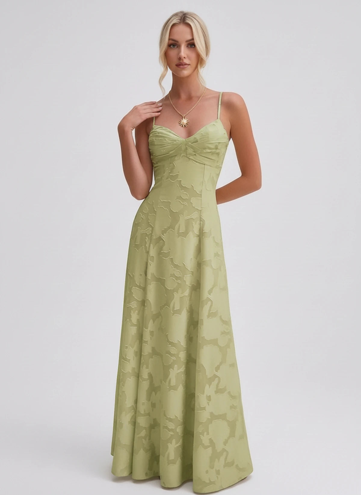 Karenza Maxi Dress — Sage Green | SKU: SD-83423-sagegreen-2,SD-83423-sagegreen-4,SD-83423-sagegreen-6,SD-83423-sagegreen-8,SD-83423-sagegreen-10,SD-83423-sagegreen-12,SD-83423-sagegreen-14,SD-83423-sagegreen-16,SD-83423-sagegreen-16W,SD-83423-sagegreen-18W,SD-83423-sagegreen-20W,SD-83423-sagegreen-22W