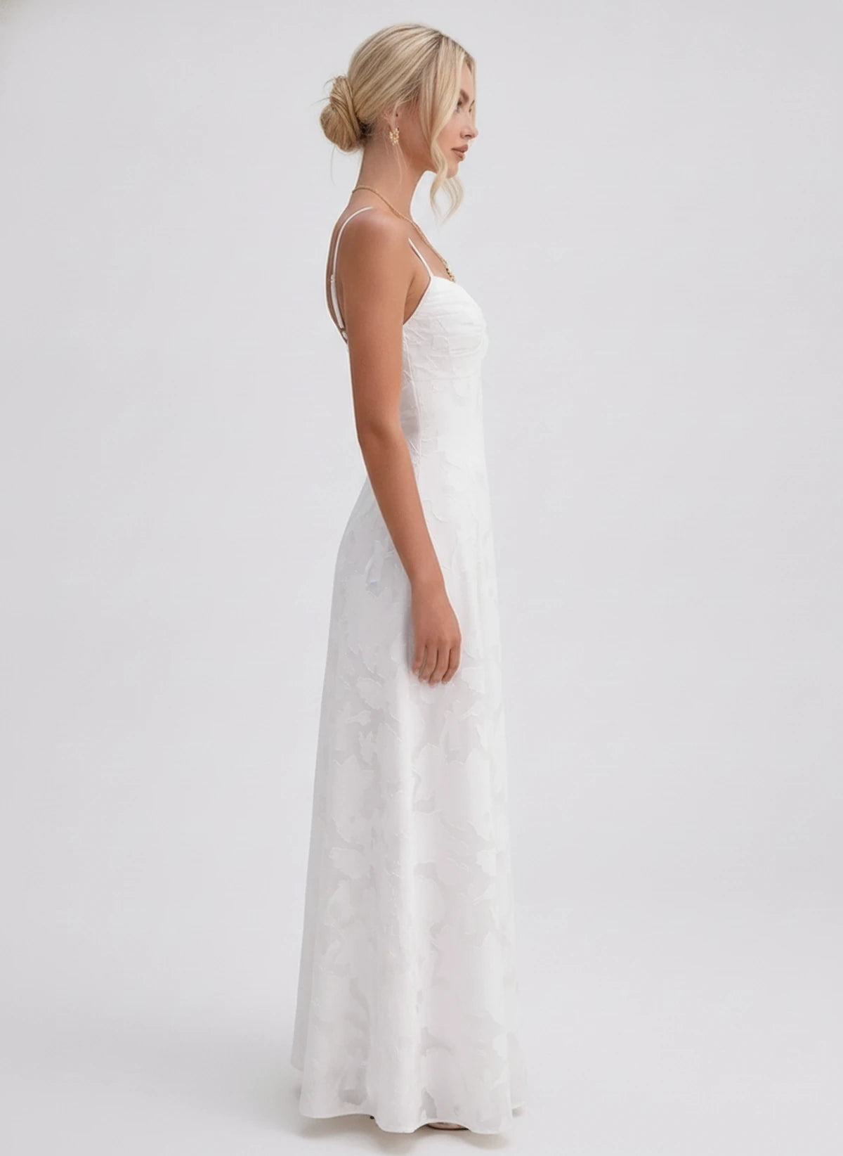 Karenza Maxi Dress — White | SKU: SD-83423-white-2,SD-83423-white-4,SD-83423-white-6,SD-83423-white-8,SD-83423-white-10,SD-83423-white-12,SD-83423-white-14,SD-83423-white-16,SD-83423-white-16W,SD-83423-white-18W,SD-83423-white-20W,SD-83423-white-22W