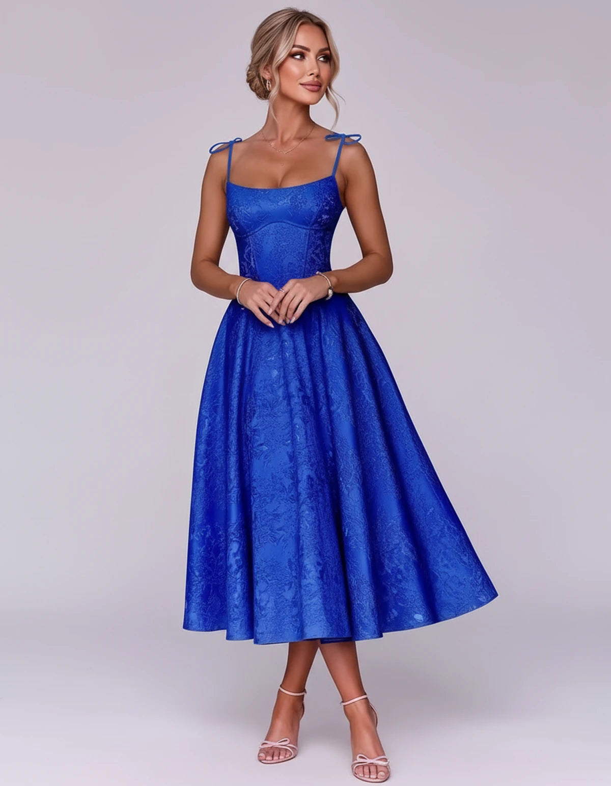 Lalique Midi Dresses — Blue | SKU: SD-68537-blue-2,SD-68537-blue-4,SD-68537-blue-6,SD-68537-blue-8,SD-68537-blue-10,SD-68537-blue-12,SD-68537-blue-14,SD-68537-blue-16,SD-68537-blue-16W,SD-68537-blue-18W,SD-68537-blue-20W,SD-68537-blue-22W